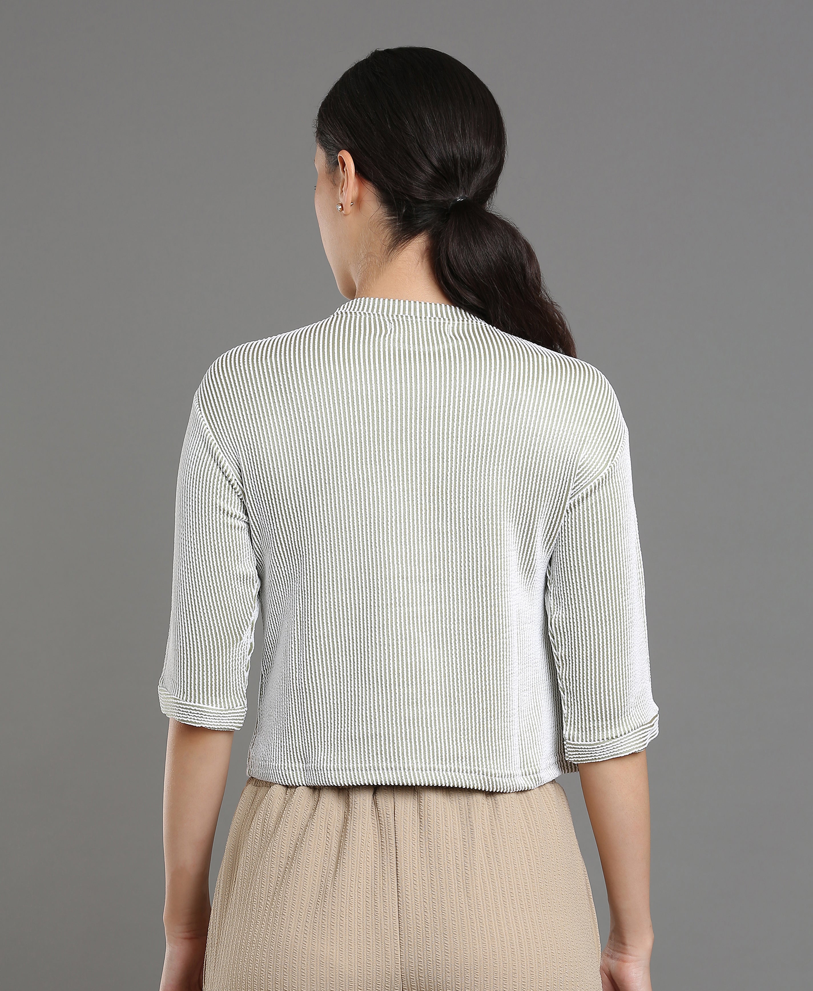 Beige Blush Knit Slim Tee