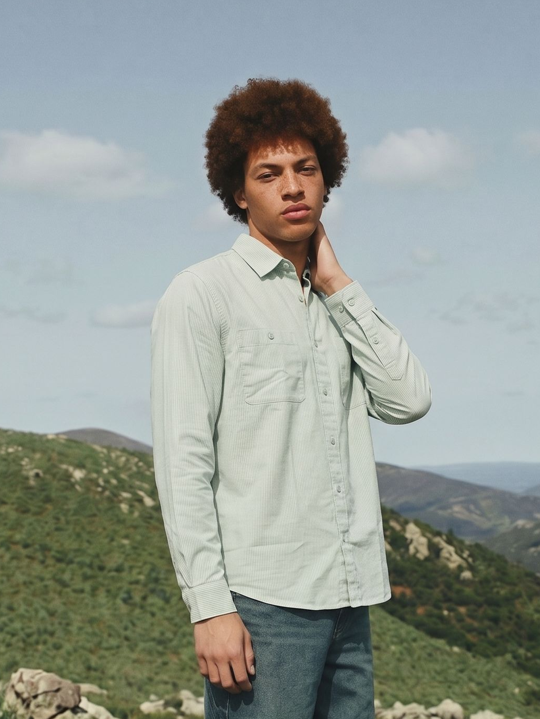 Men's Green Oversized Fit Shirt