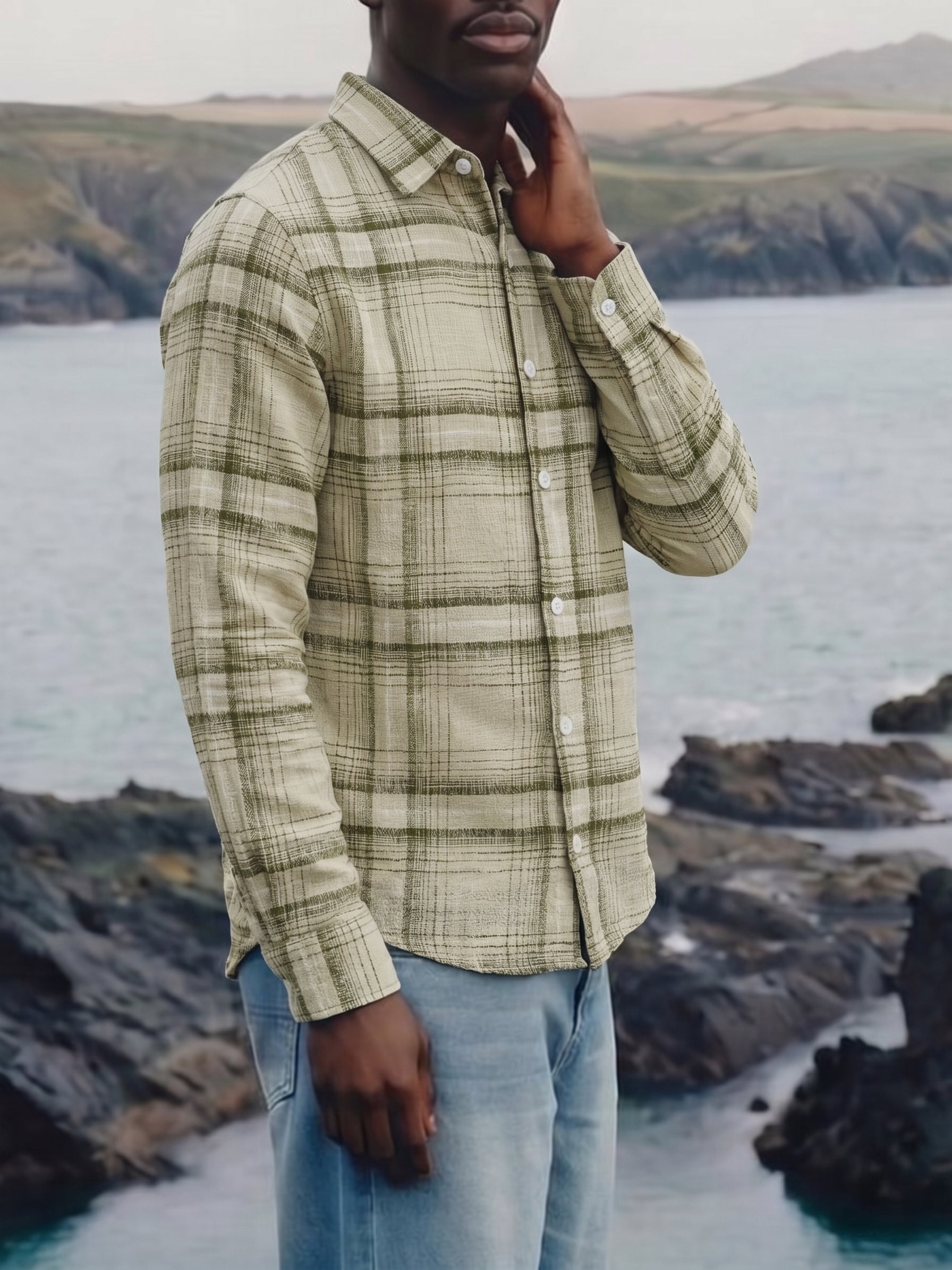 Men's Checks Green Regular Fit Shirt