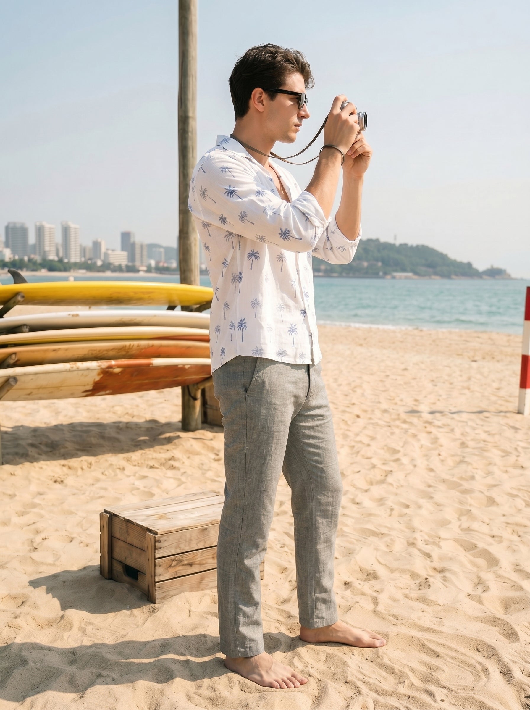 Men's Linen Lycra Pista Loose Fit Trouser