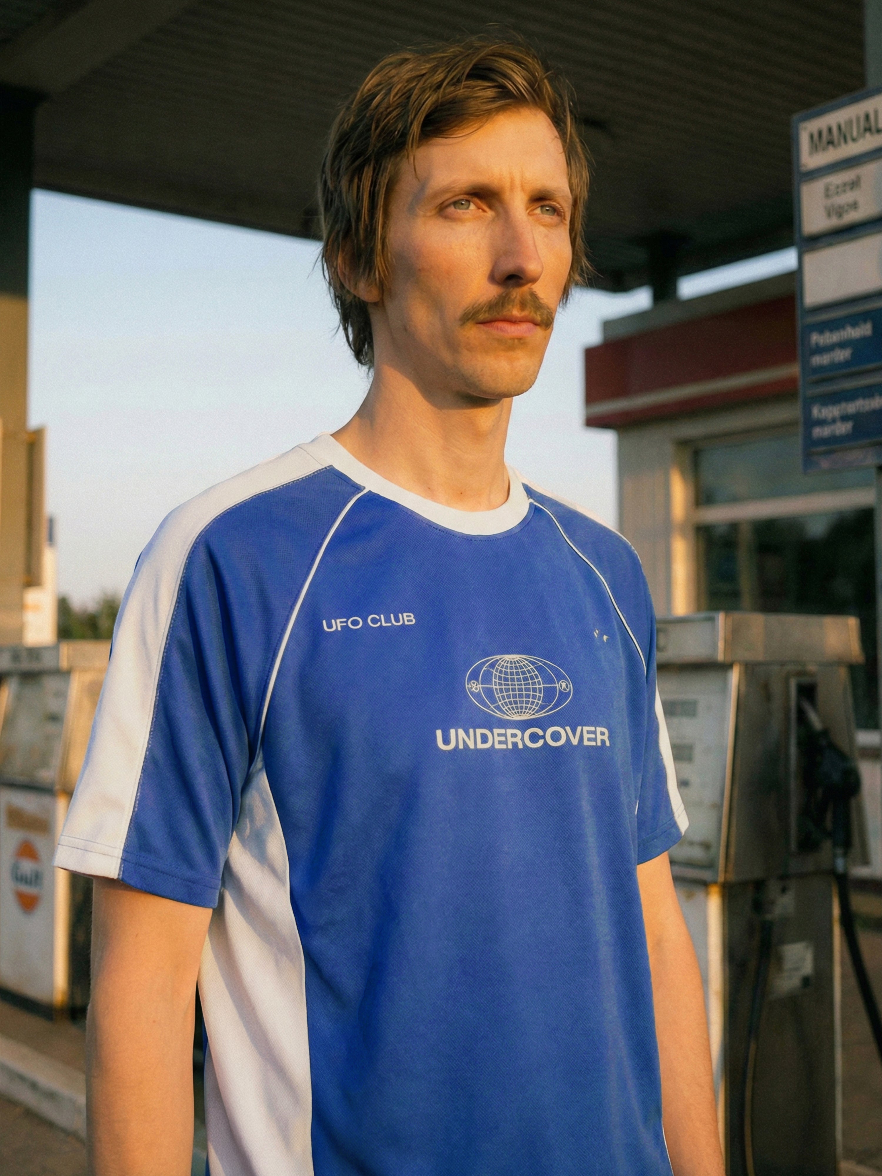 Amparo Blue Cotton Looper Crew Neck Half Sleeve T Shirt For Male