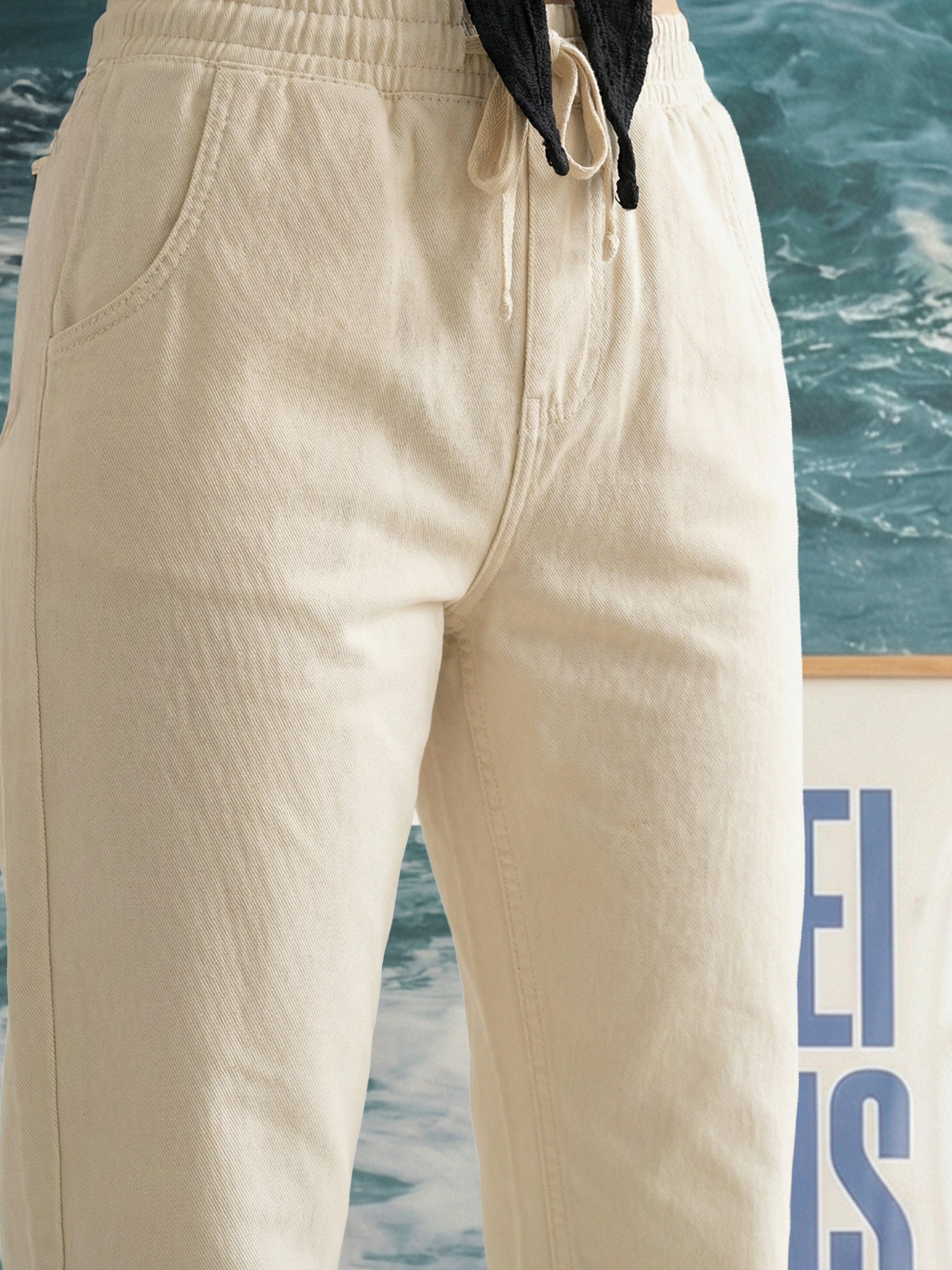 Women's Cream  Cotton Denim Jeans