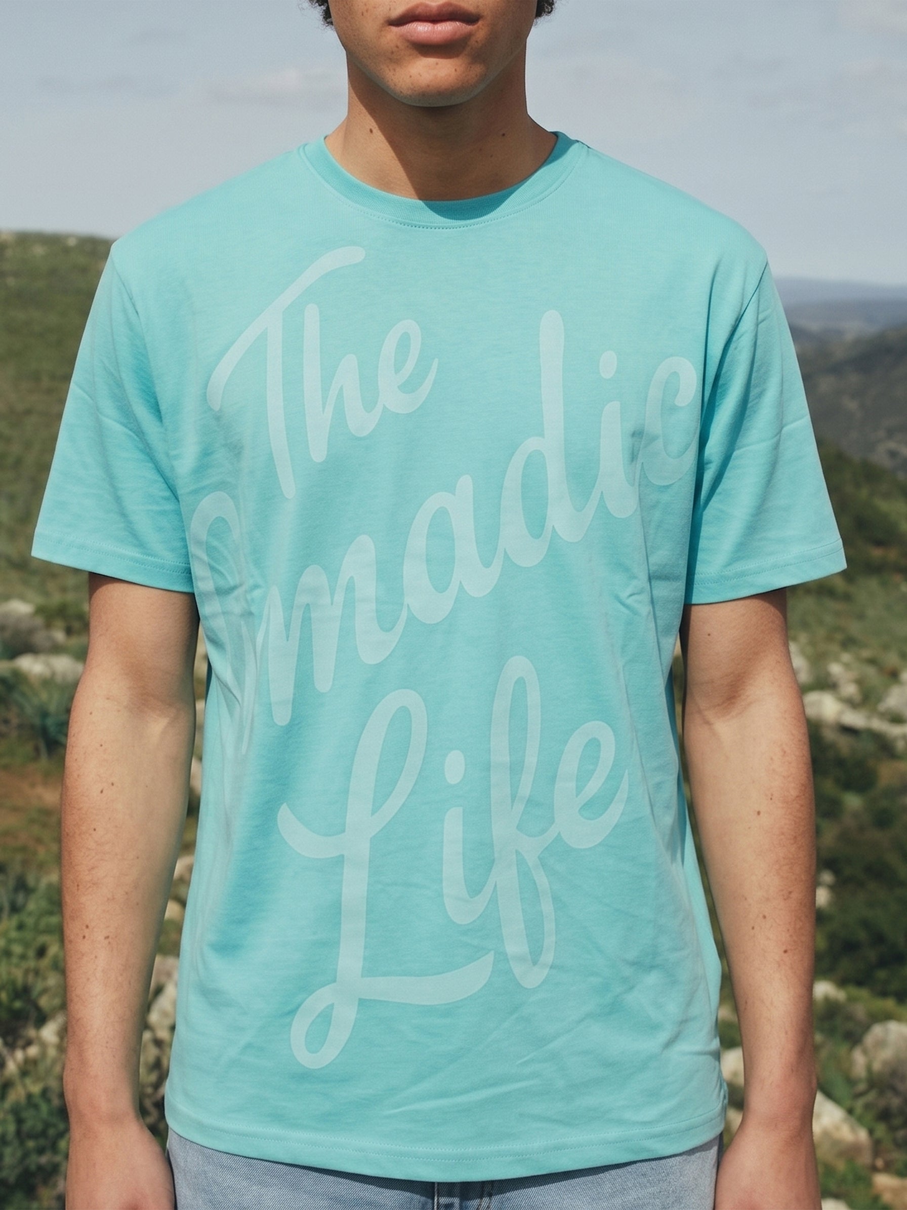 Men's Jersy 200 Gsm Aqua Green Regular Fit T Shirt