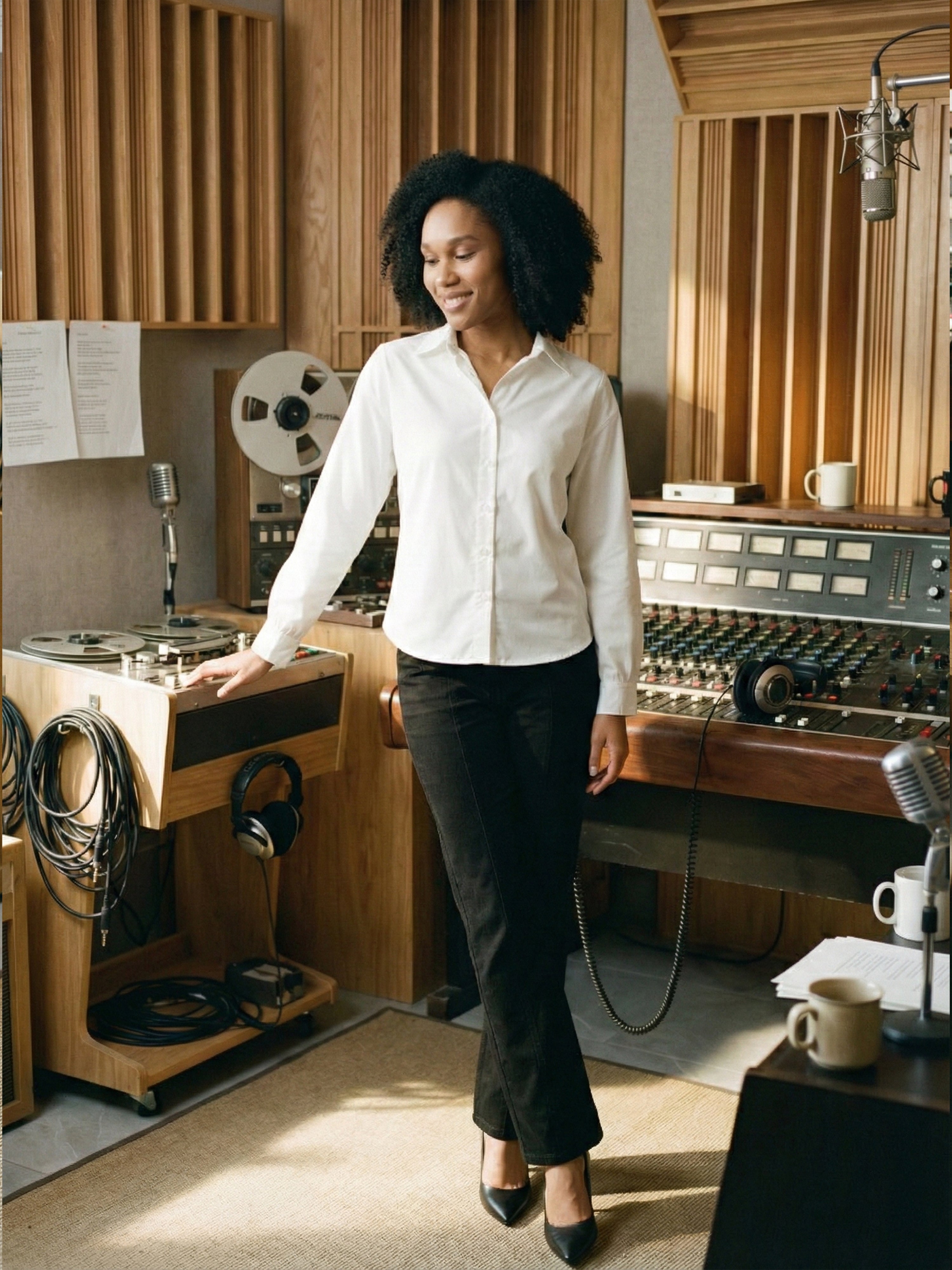 Women's White Rolex Cotton Shirt with Regular Collar Neck