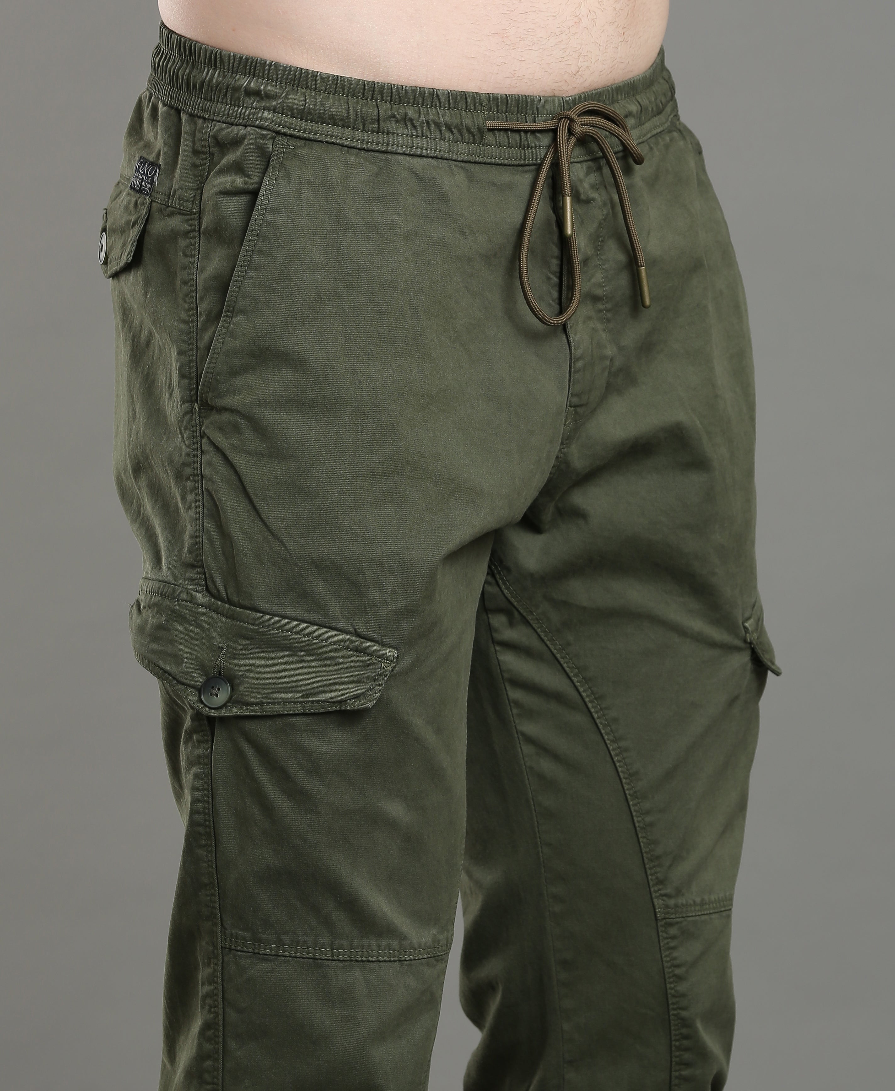 Green Front 6-Pocket Twill Cargos