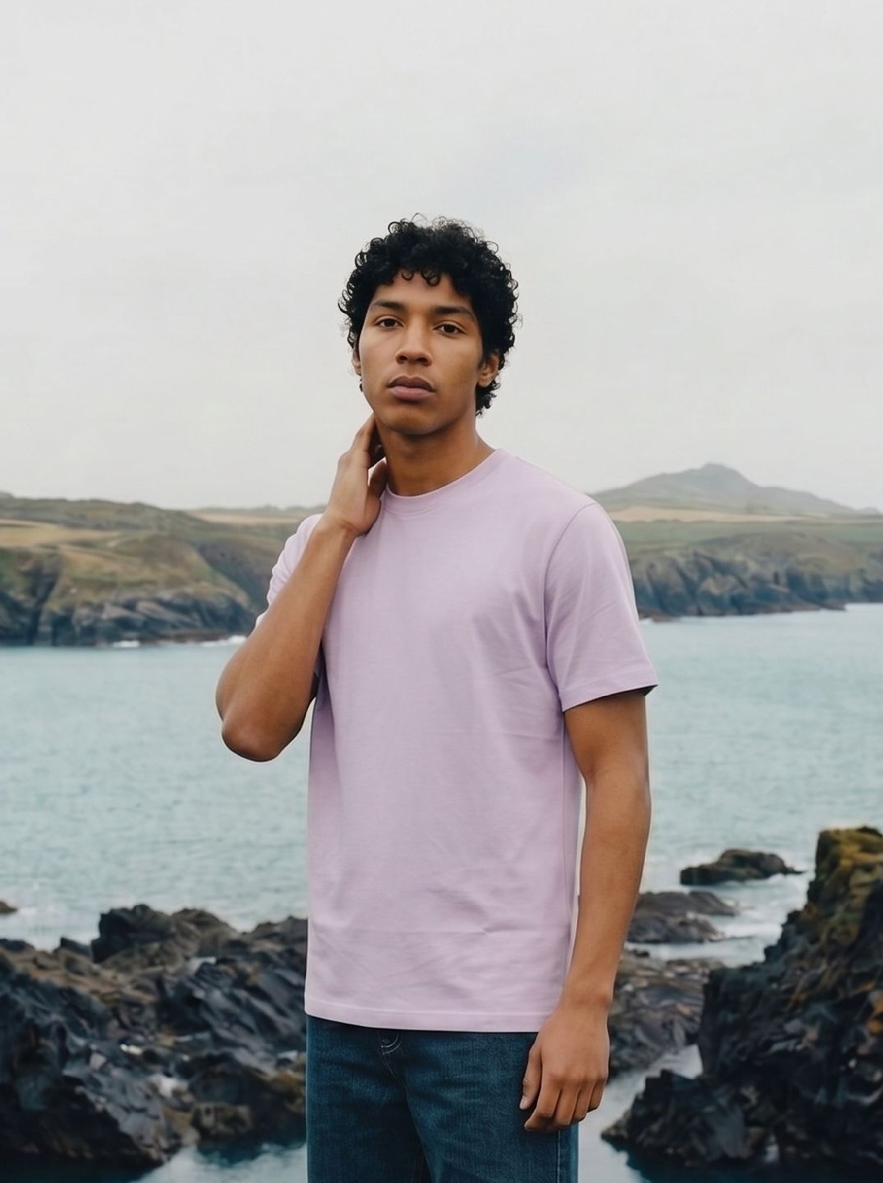 Men's S/J 200Gsm Lavender Relaxed Fit T Shirt