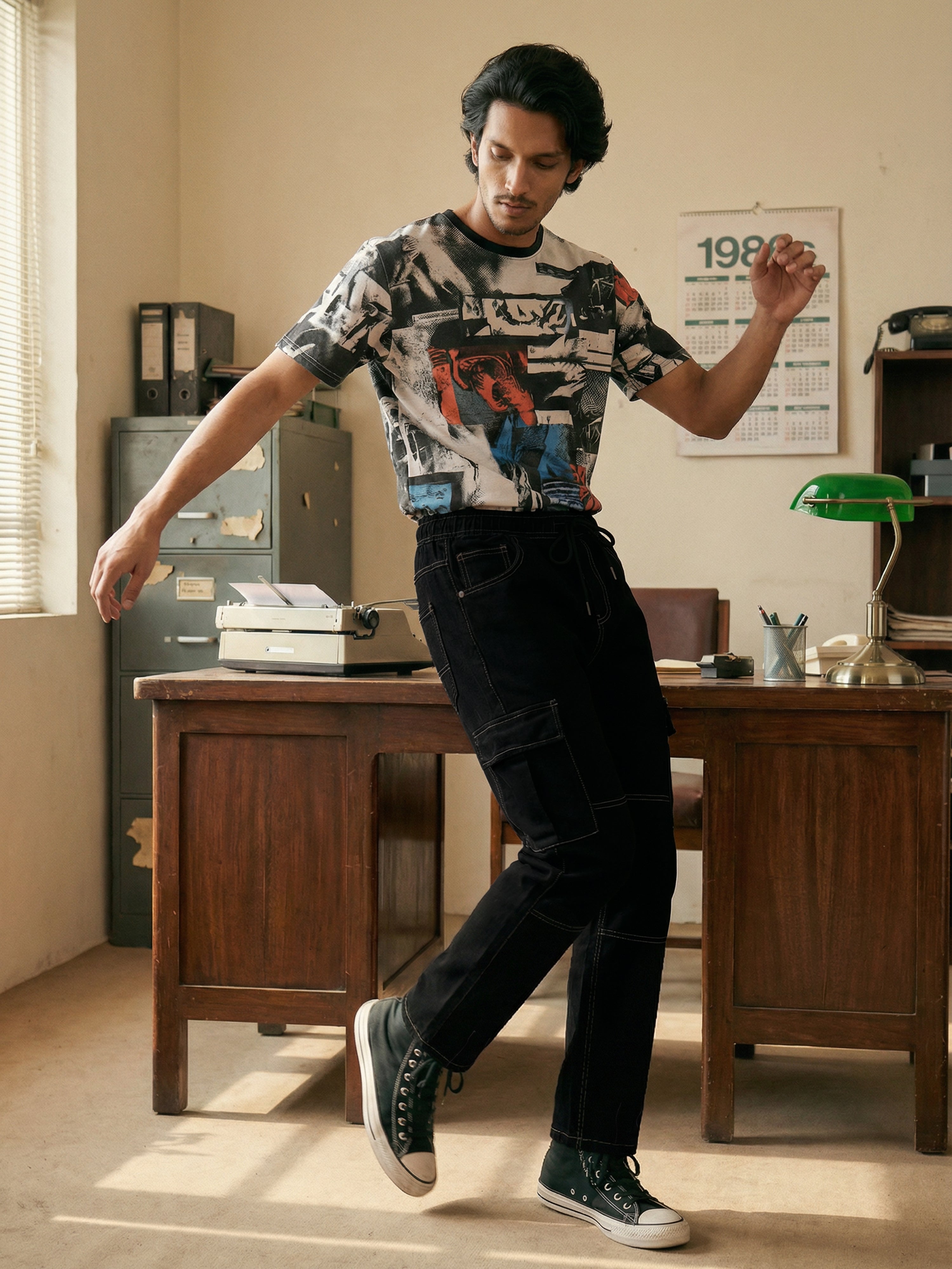 Black Denim  Mens Jogger For Male