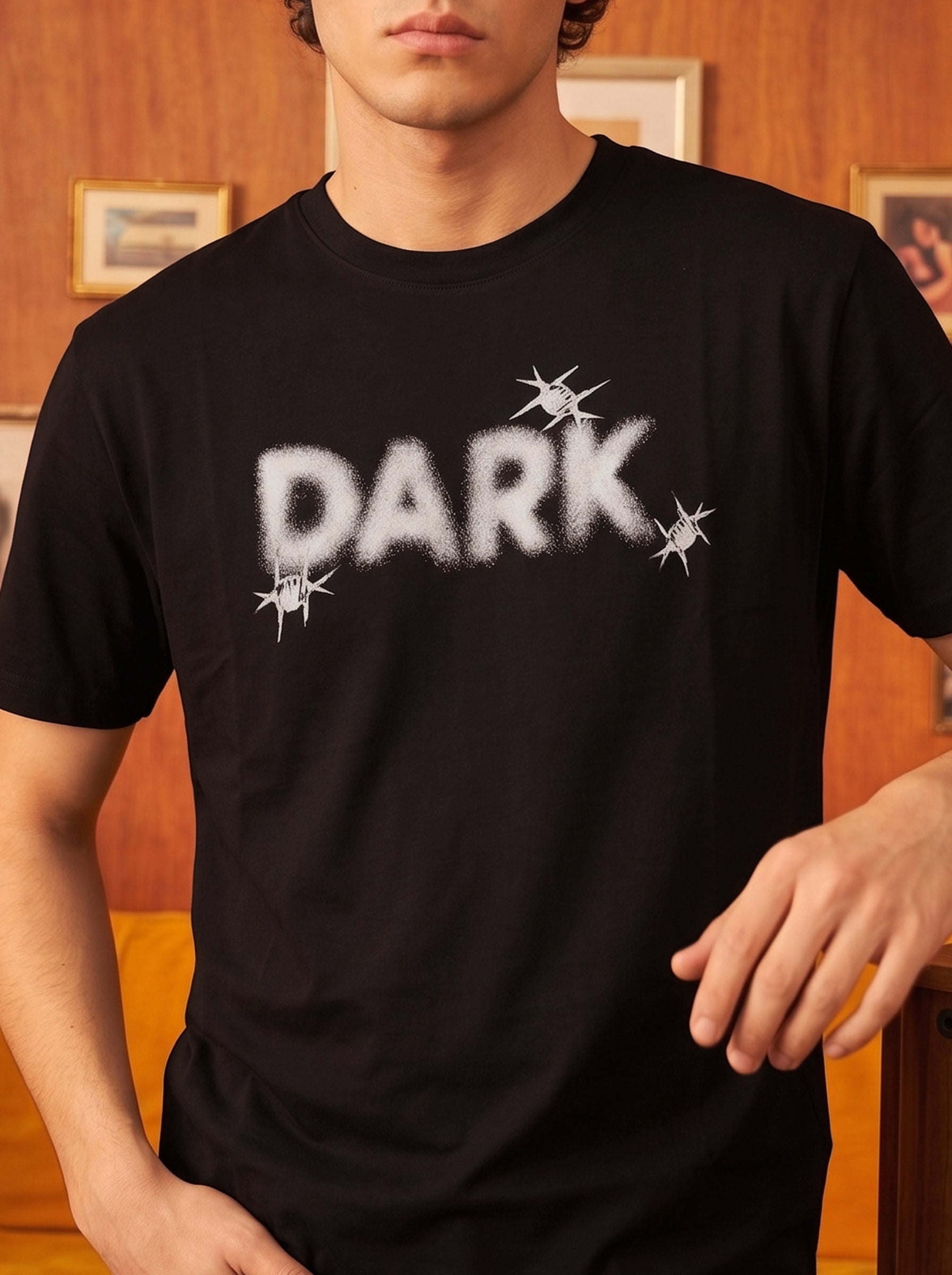 Men's S/J 200 Gsm Black Relaxed Fit T Shirt