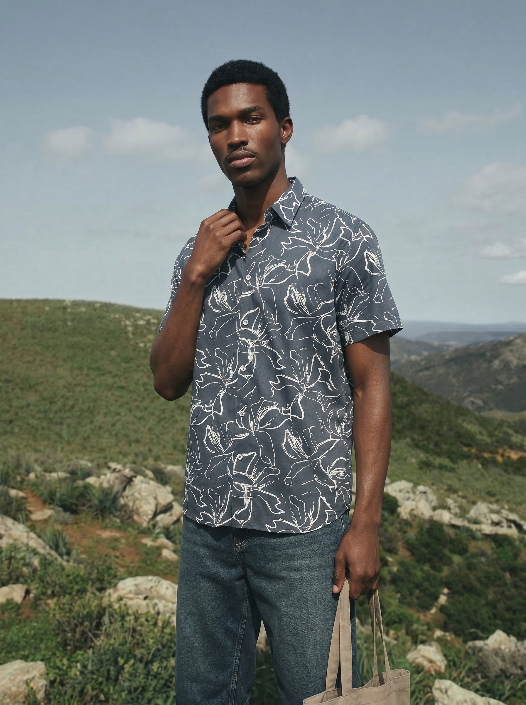 Men's Dobby Prints Forest Regular Fit Shirt