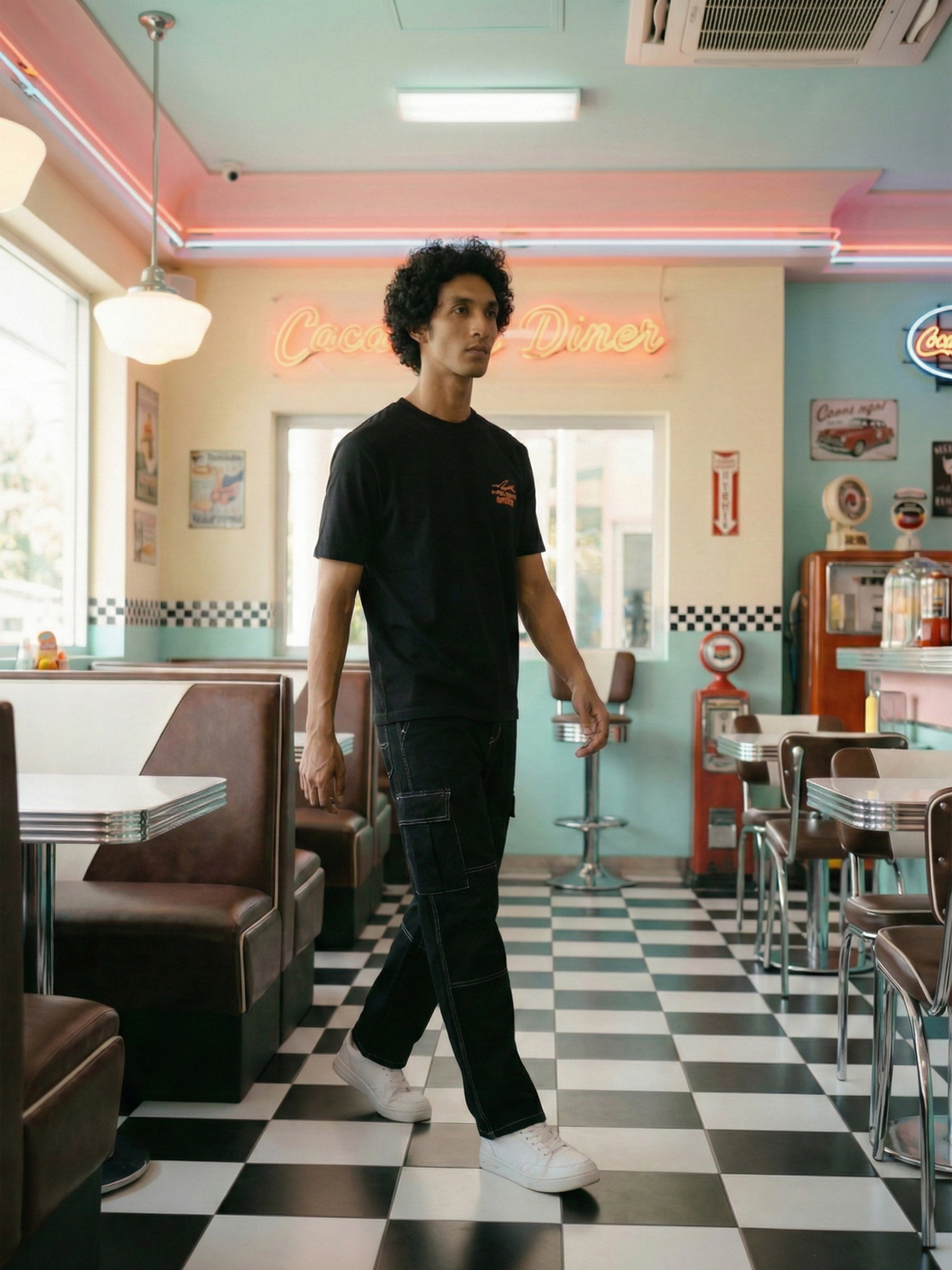 Black Single Jersey Round Neck Half T Shirt For Male