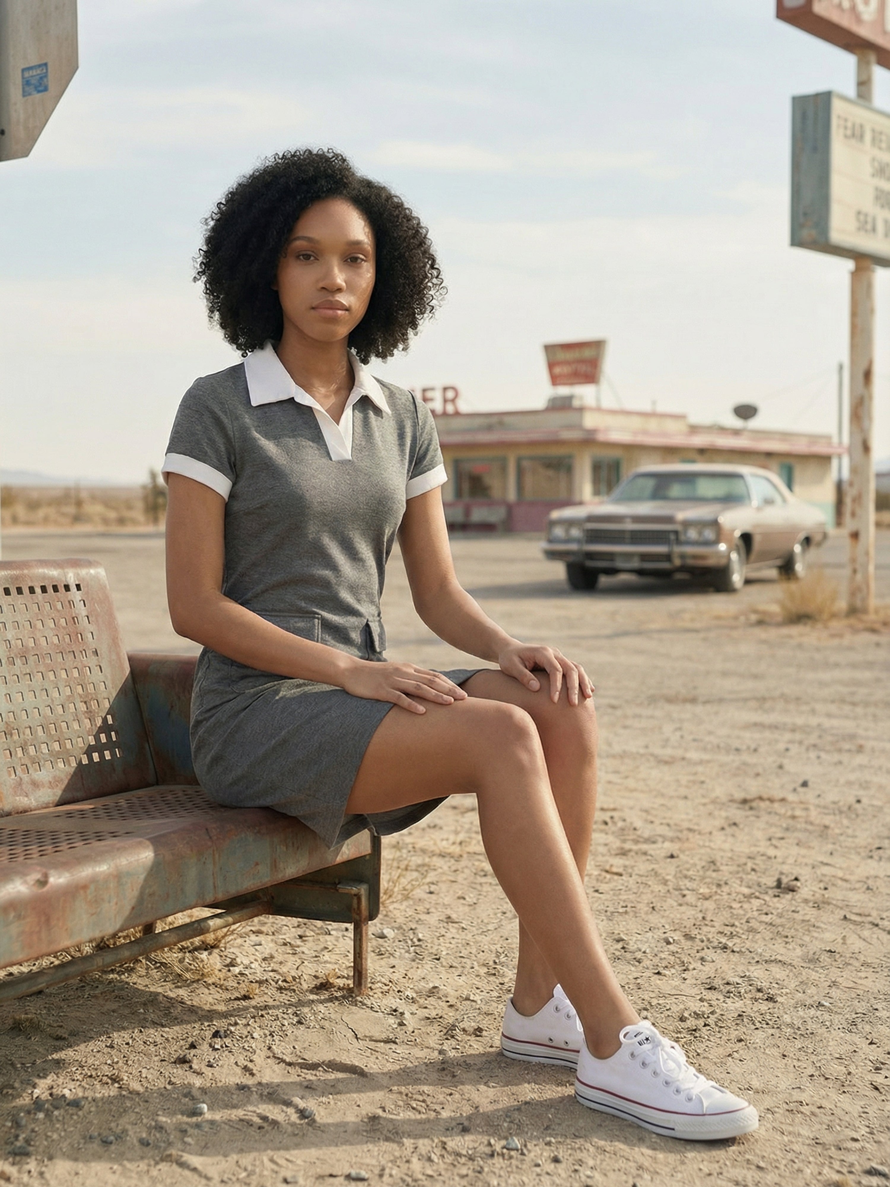 Women's Grey Matty Dresses with Collar Neck