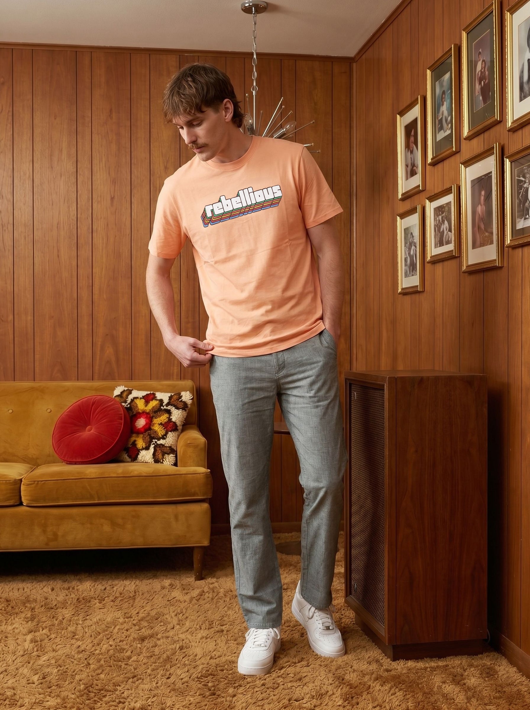 Men's Jersey 180 Gsm Light Orange Regular Fit T Shirt