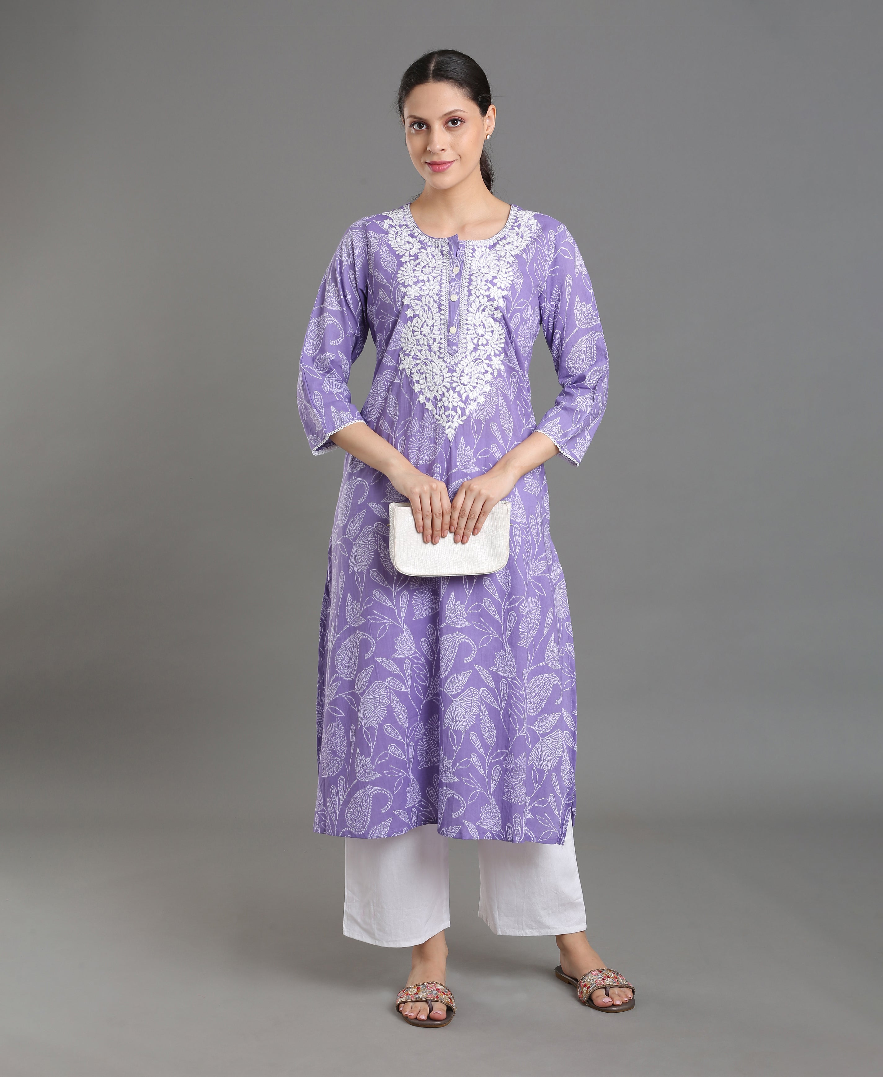 Purple Bloom A-Line Dress