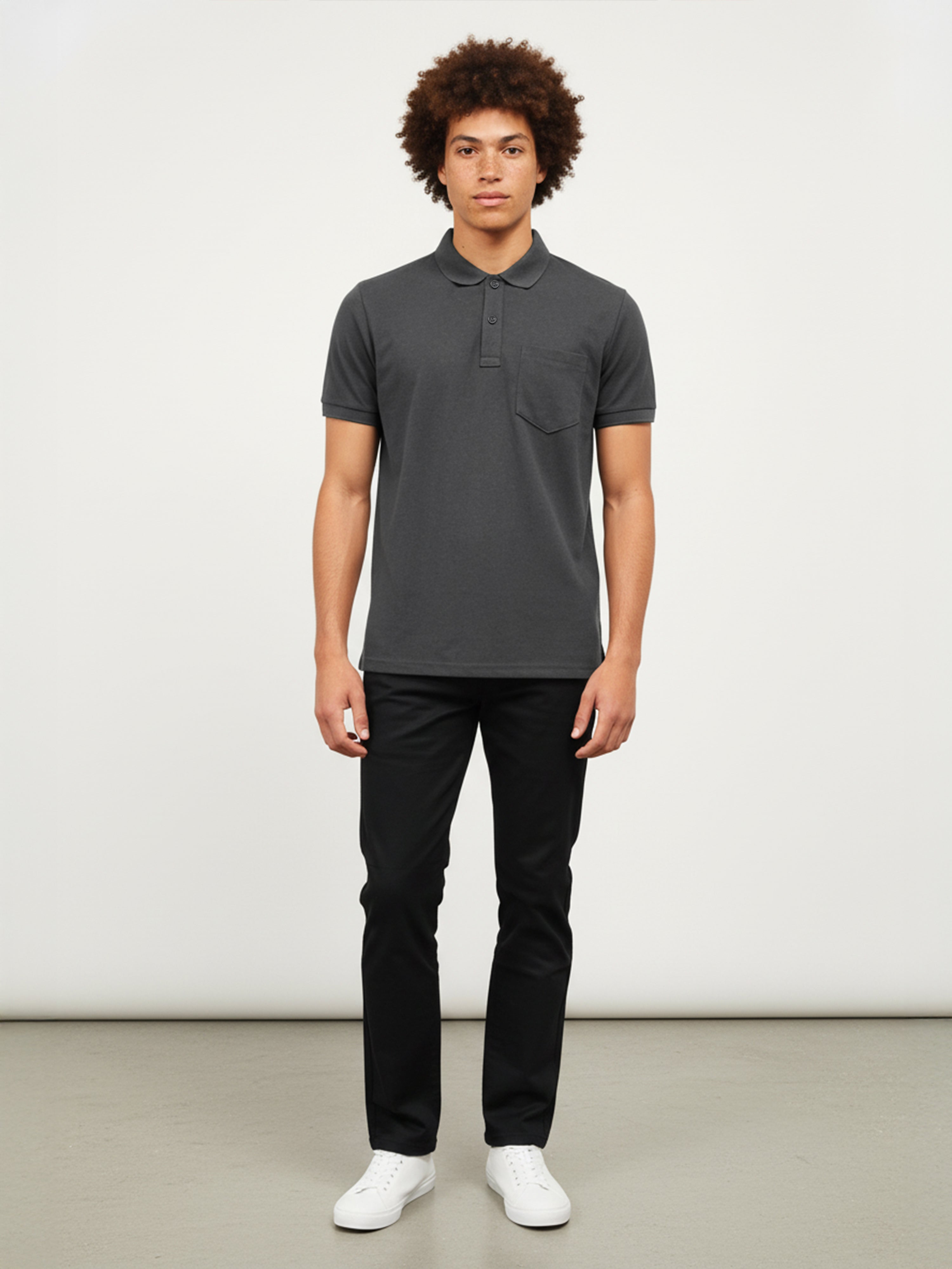 Men’s Anthra Melange Tone Relax Polo
