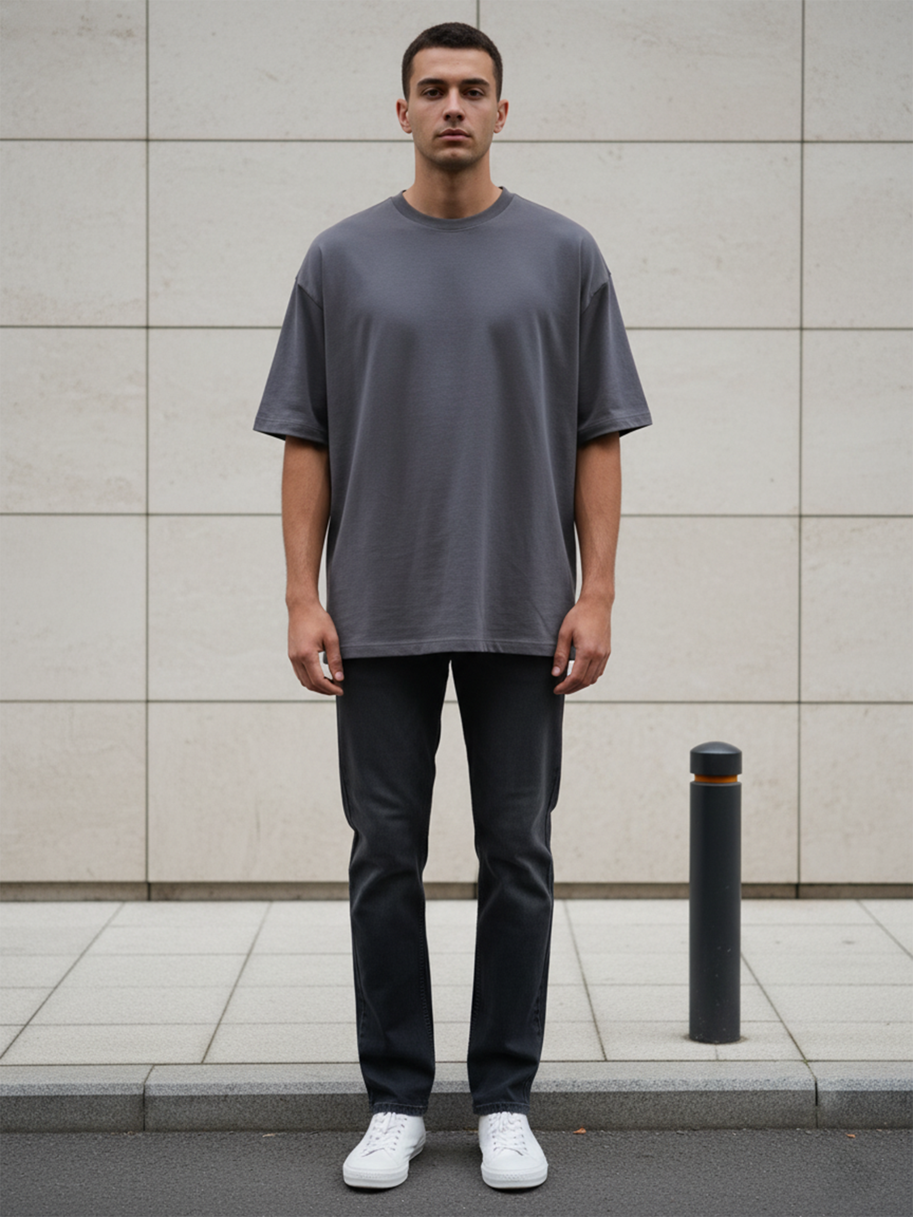 Dark Grey Fold Men's Jeans