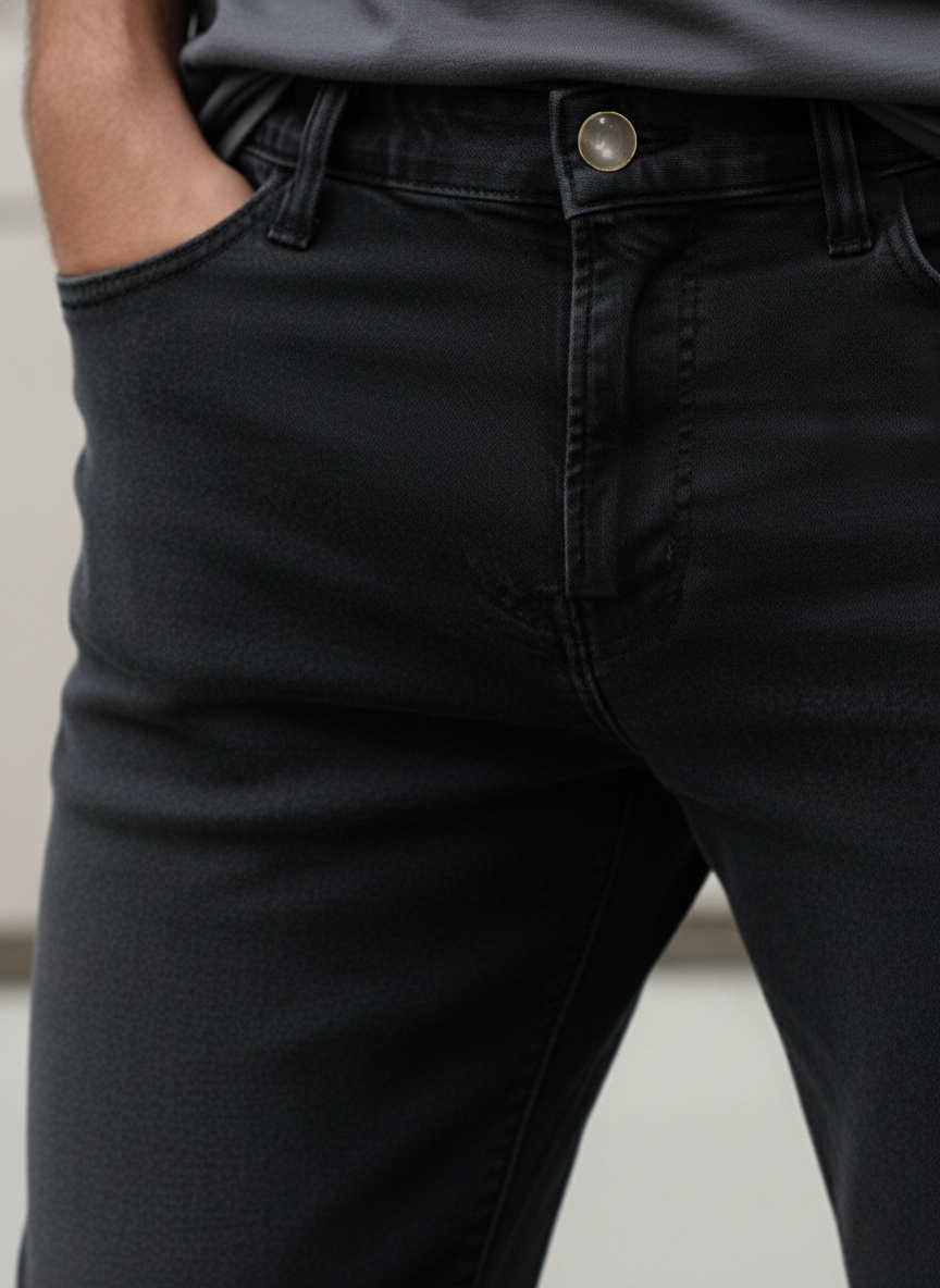 Dark Grey Fold Men's Jeans