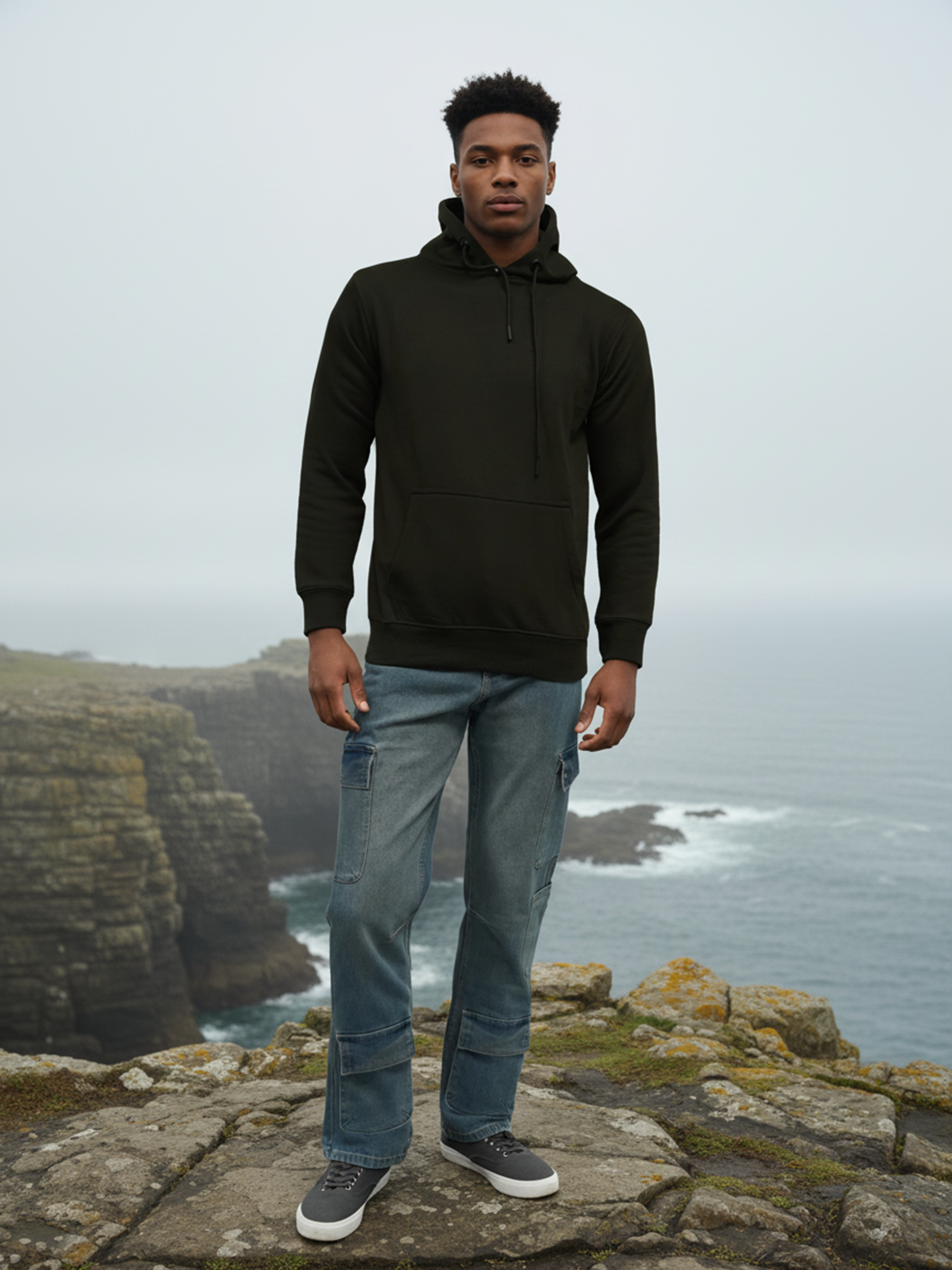 Men’s Bottle Green Line Hoodies