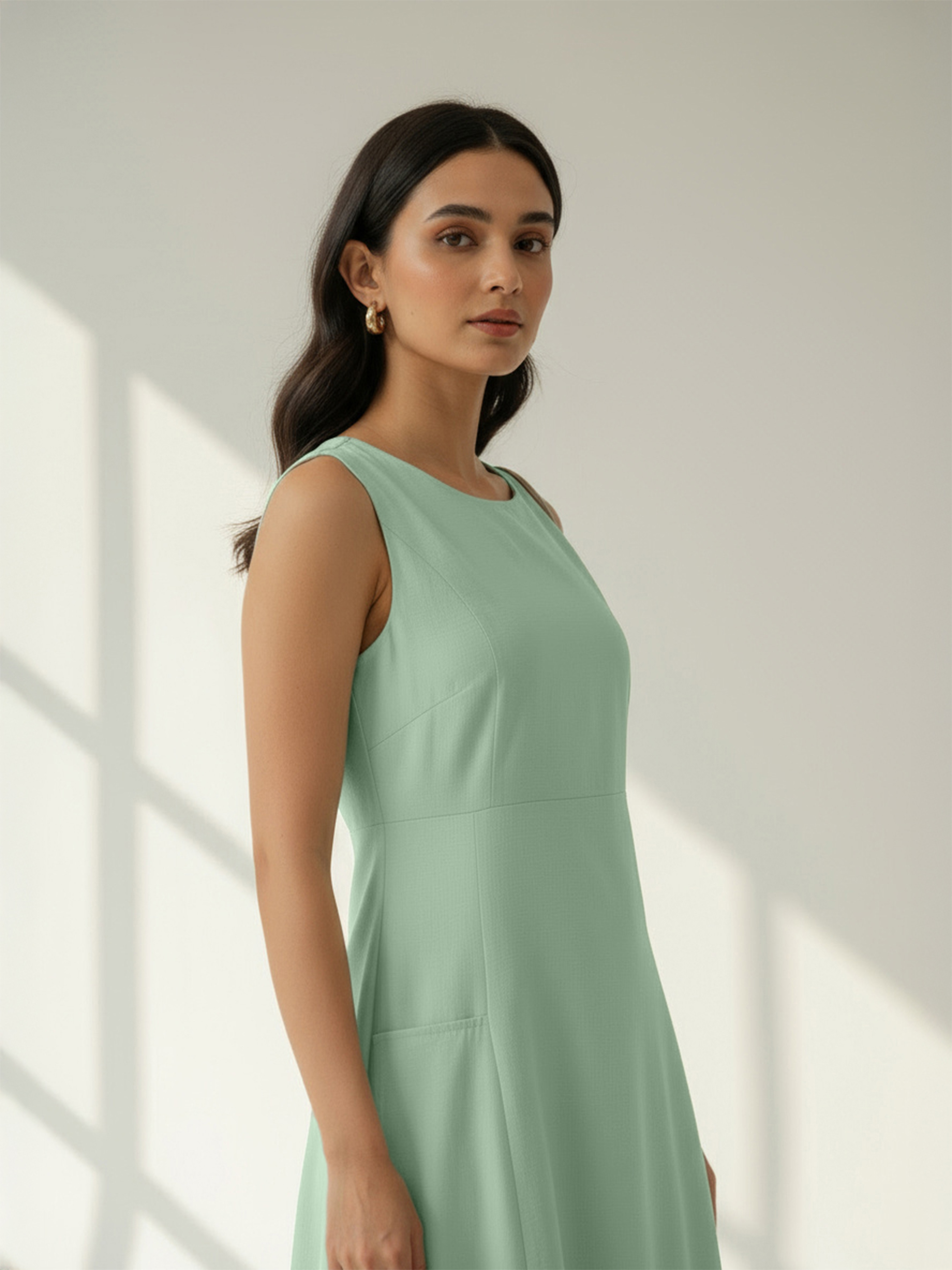 Pista Cotton Flex Plain Long Dress