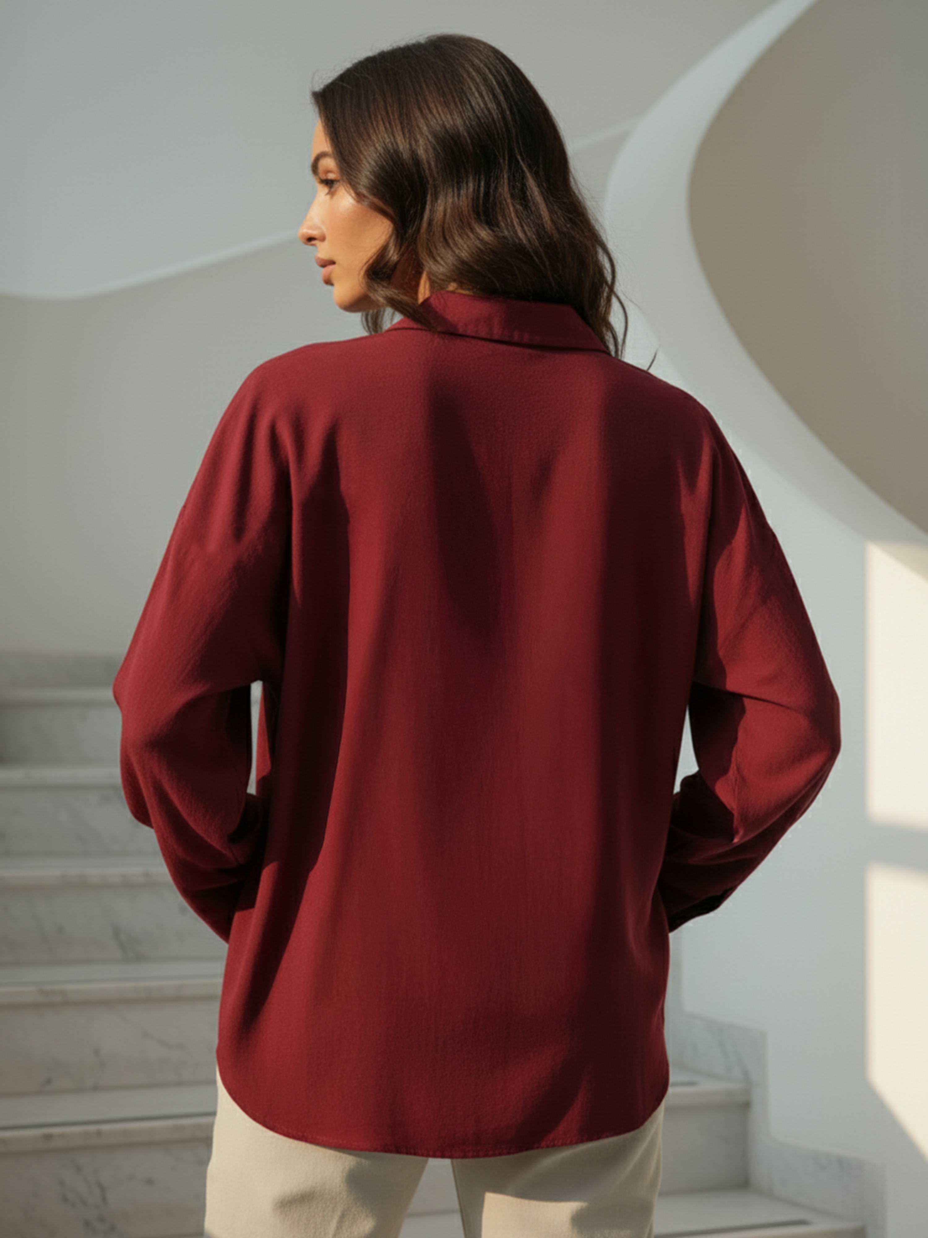 Women’s Maroon Ember Relax Shirt