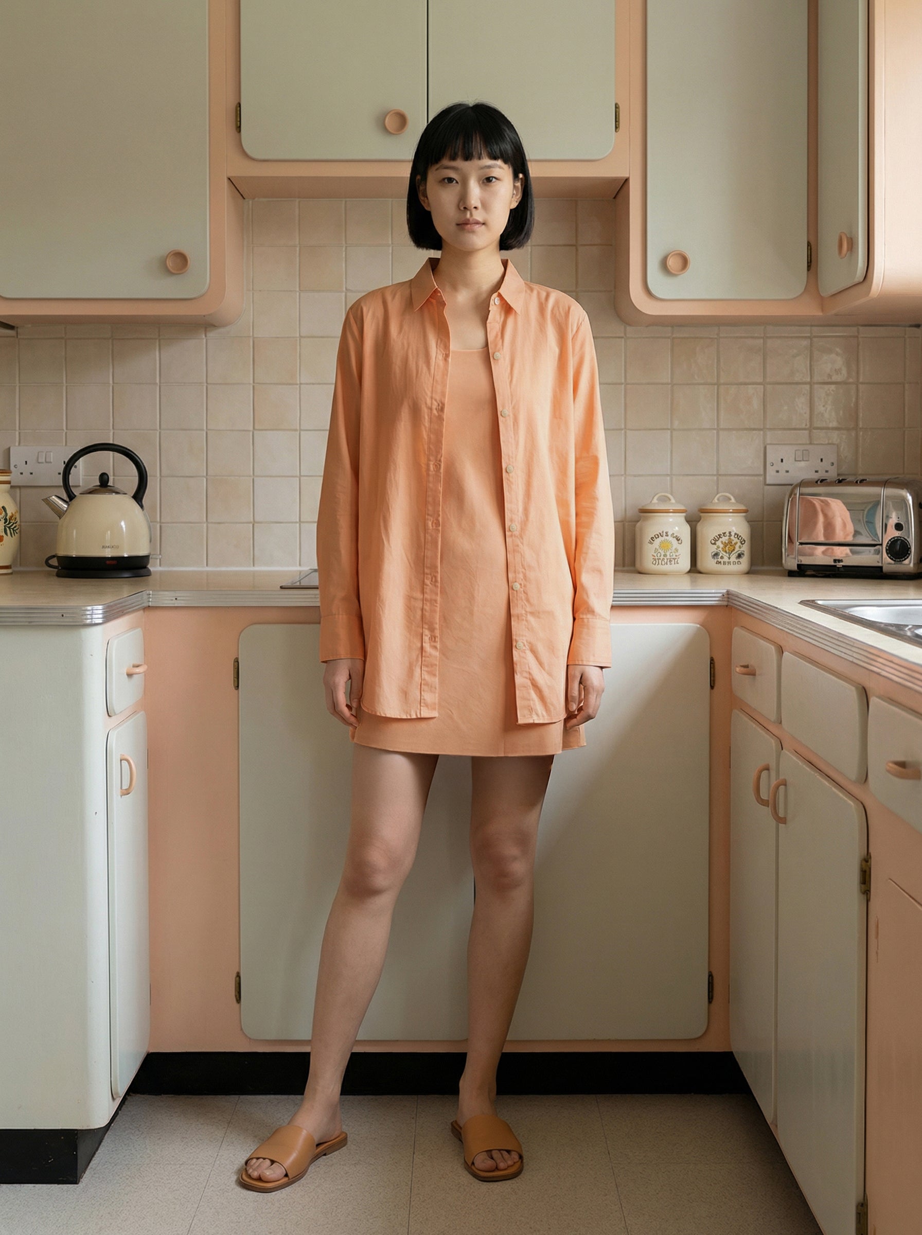 Women's Coral Cotton Flex , Lining Shirt with Collar Neck Neck