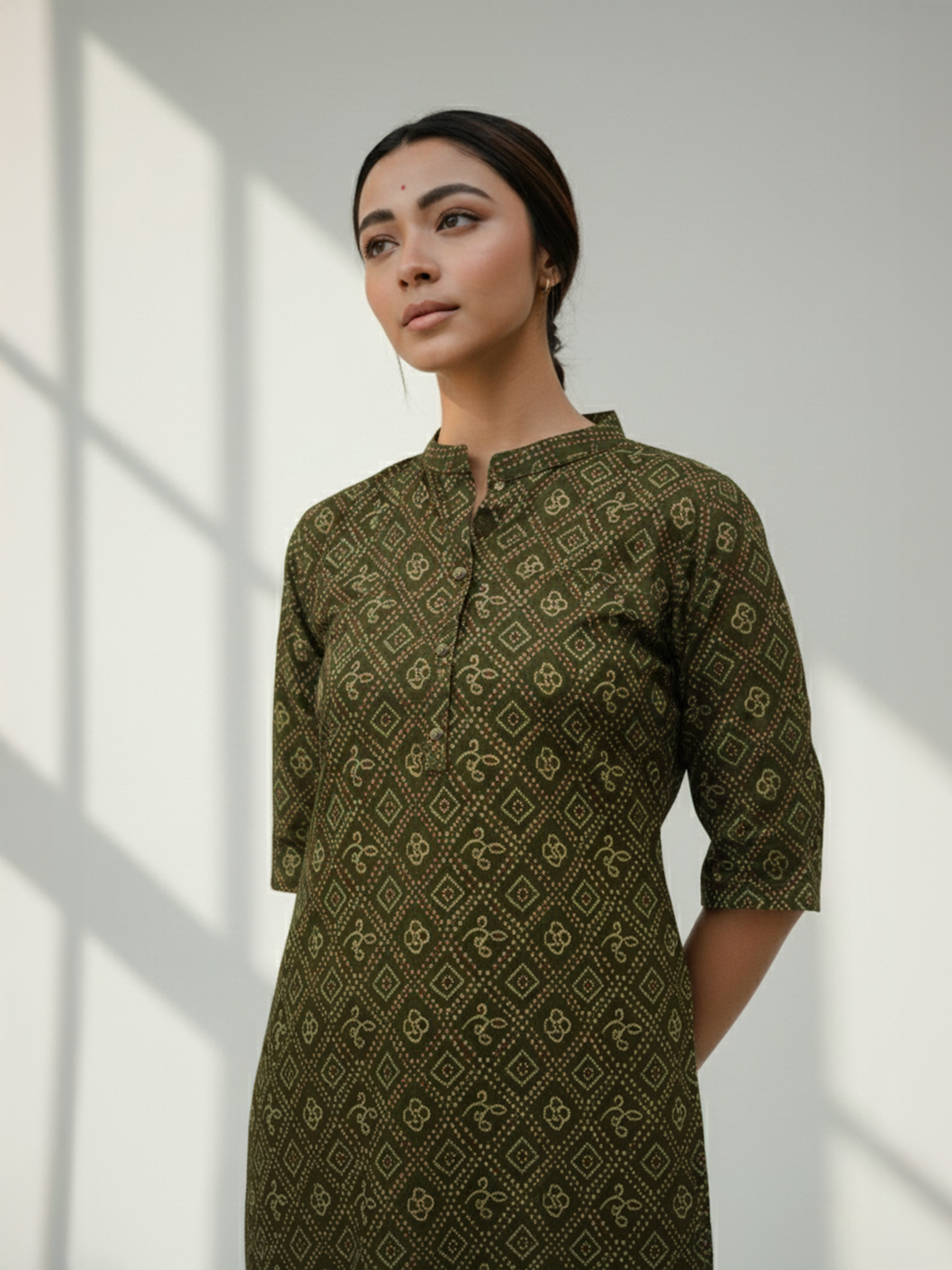 Women’s Mehandi Green Drift Kurti