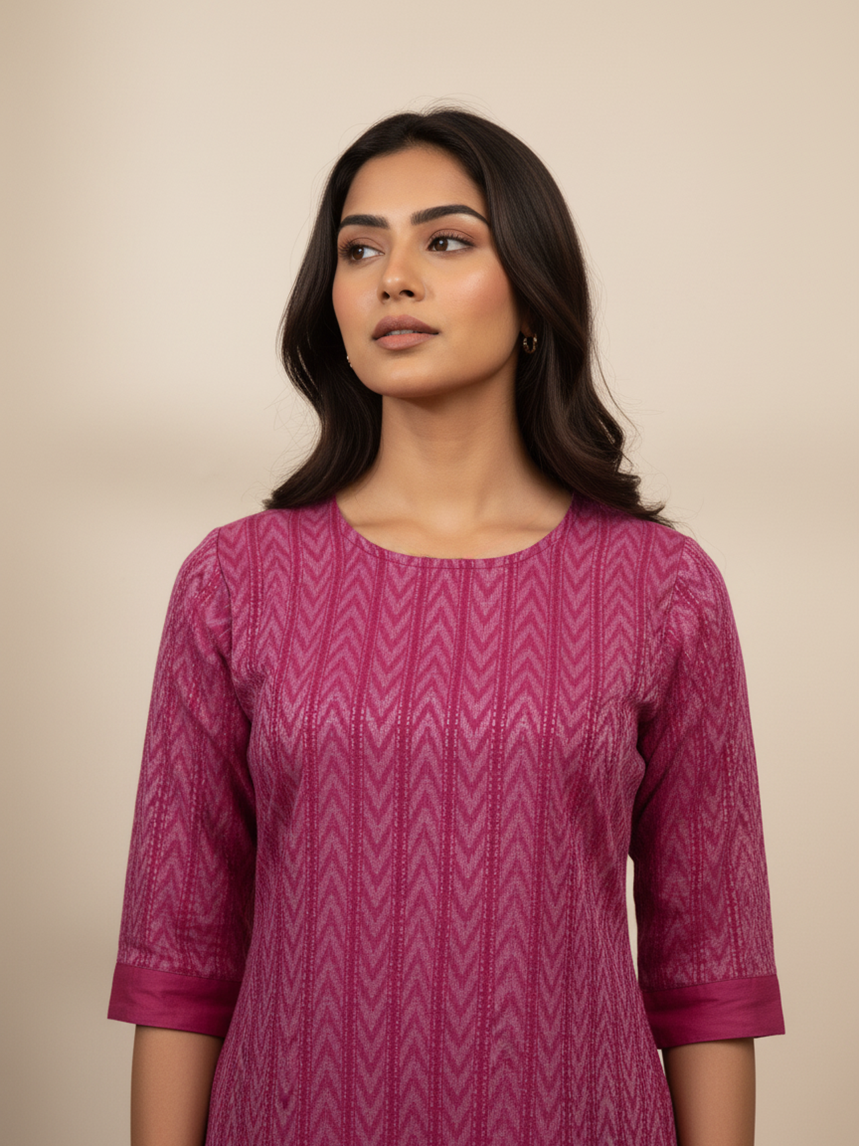 Women’s Flurescent Pink Line Kurti