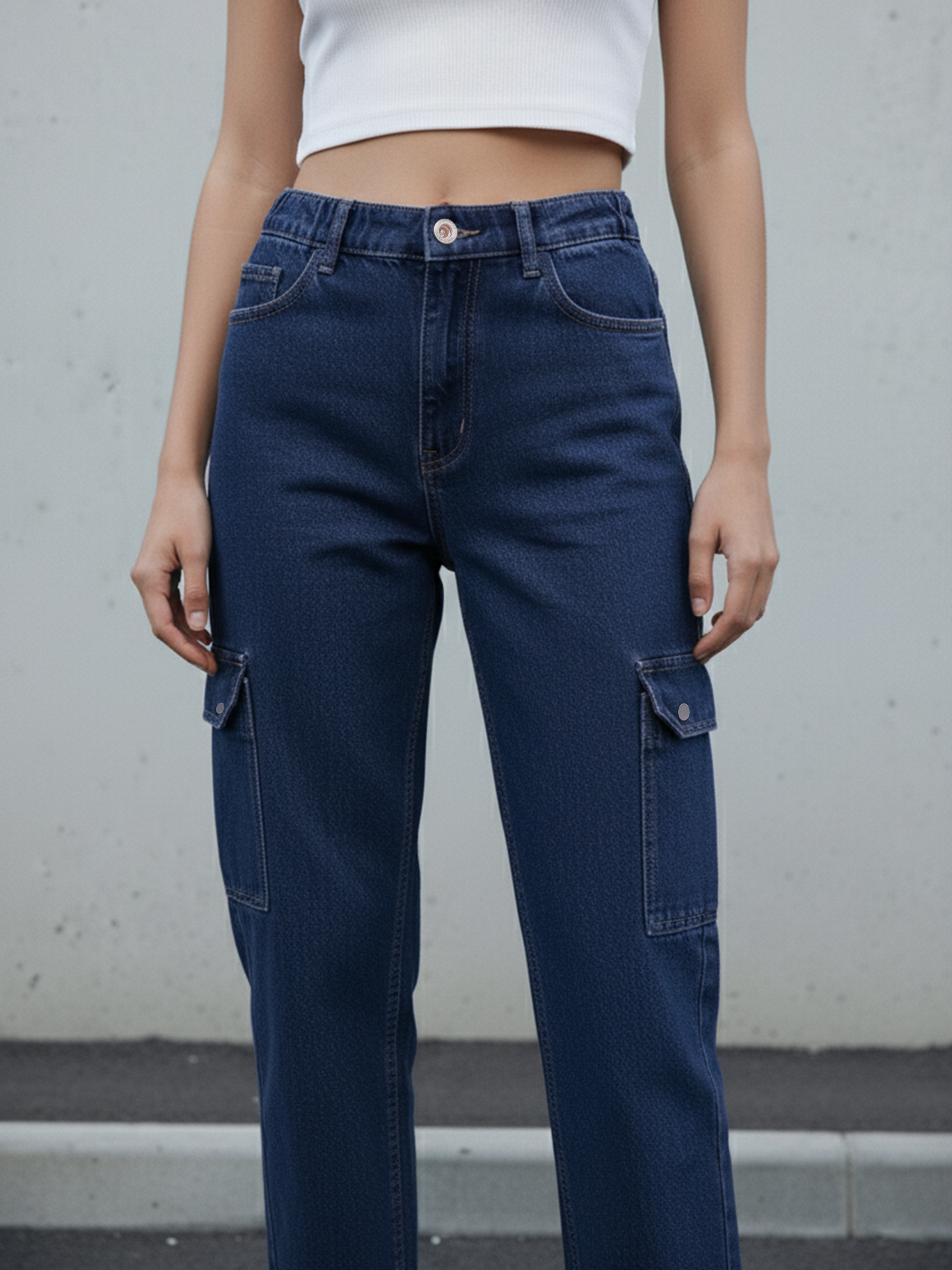 Navy Blue Women's Straight Fit Jeans