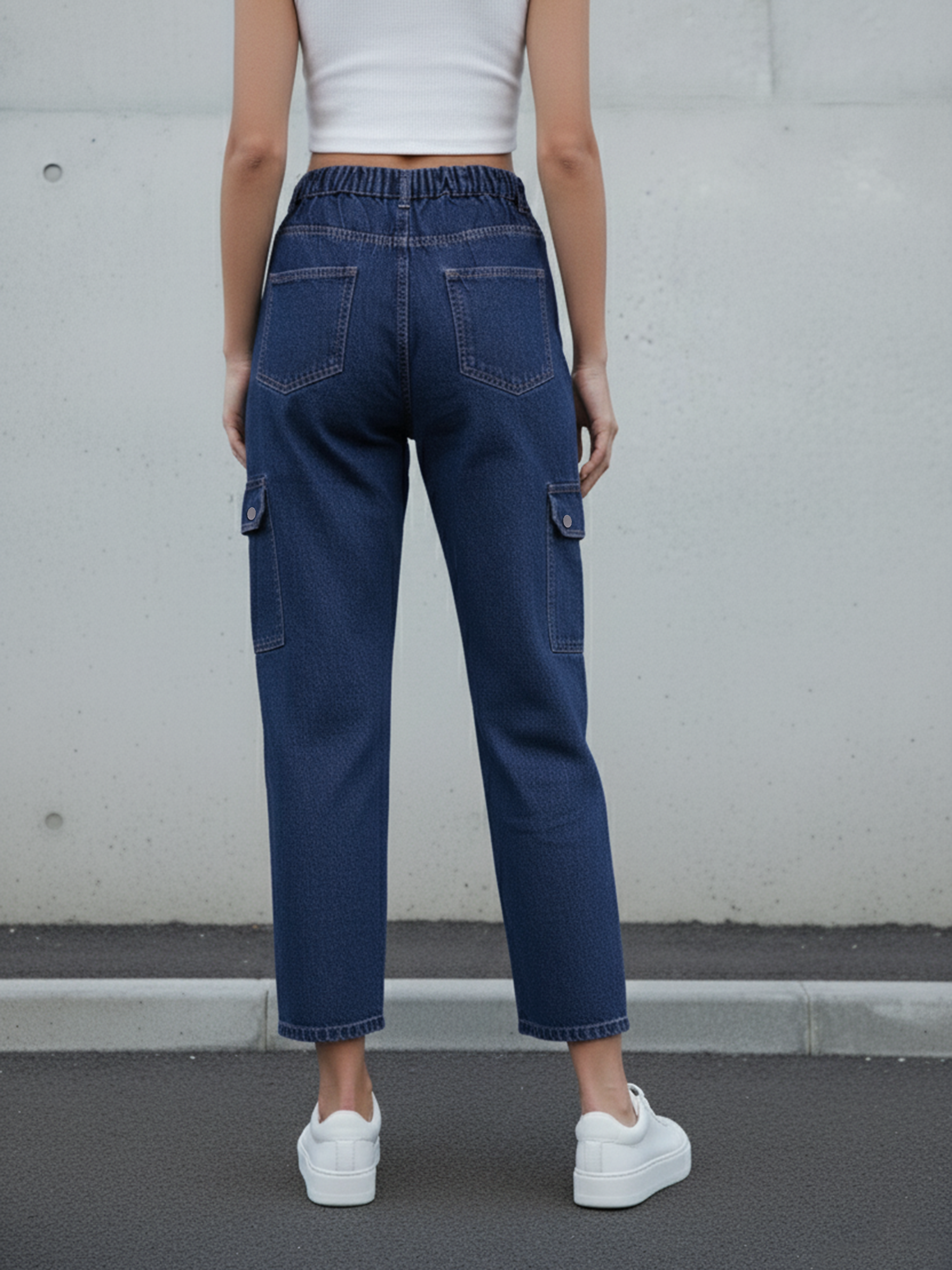 Navy Blue Women's Straight Fit Jeans