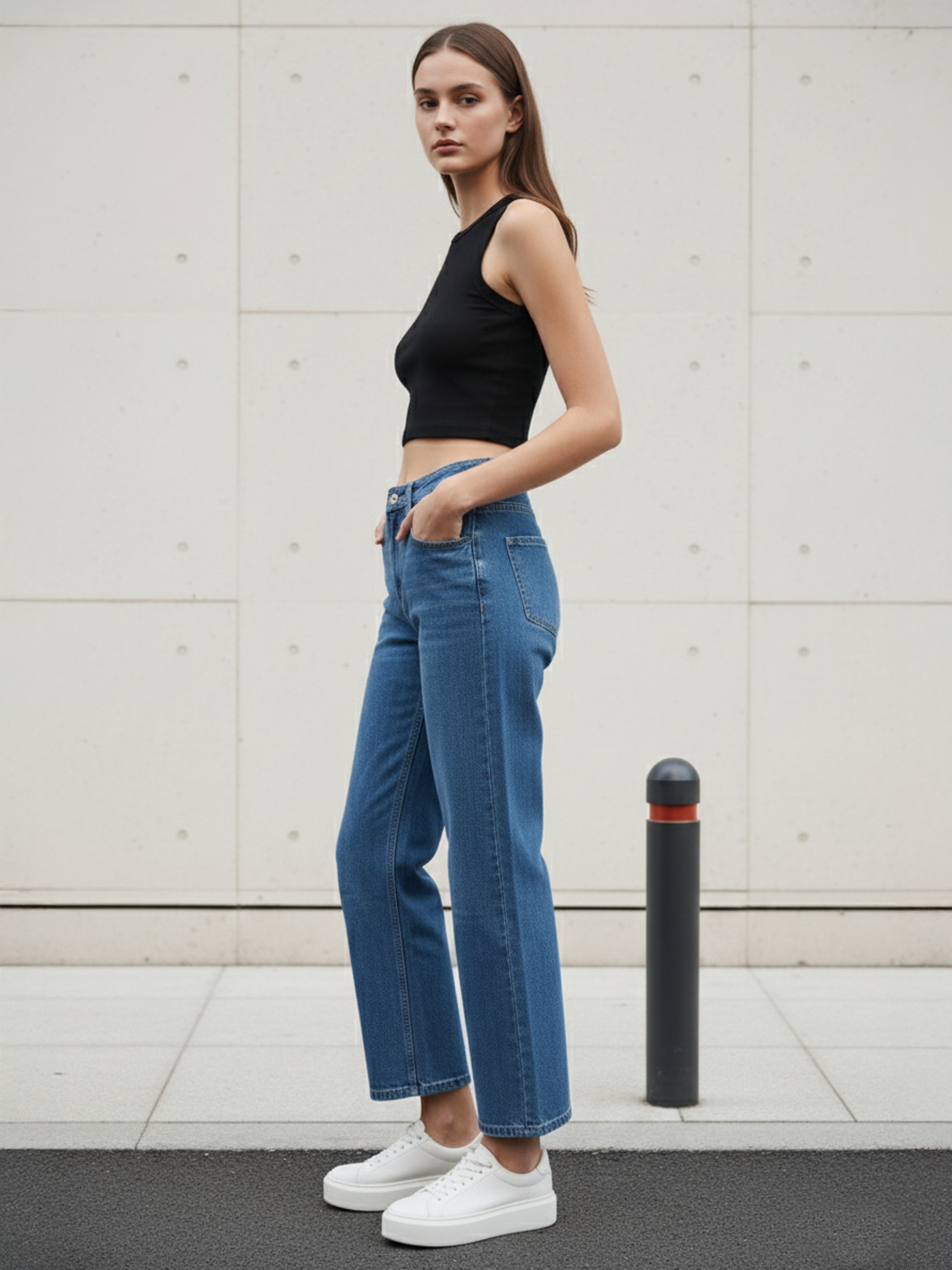 Stone Blue Women's Straight Fit Jeans