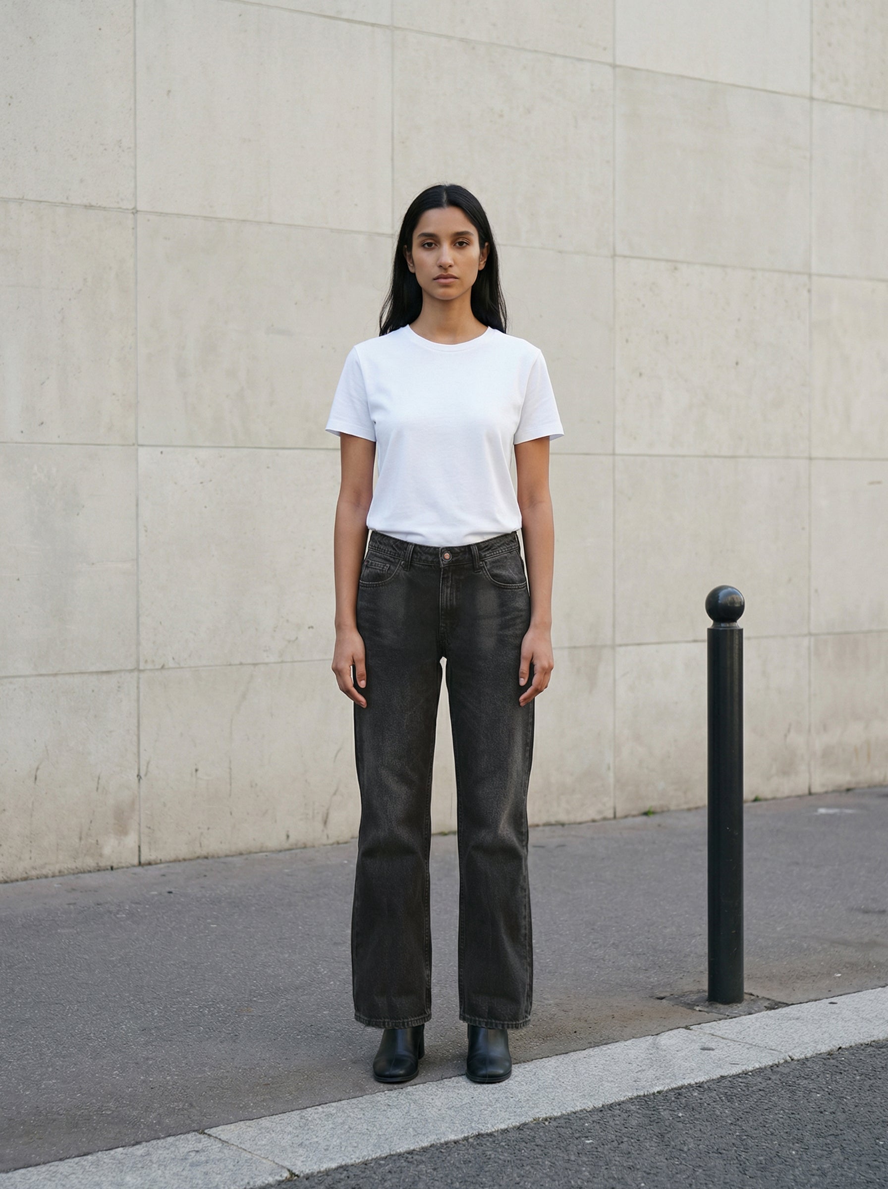 Carbon Black PP Spray Finish Straight Fit Jeans