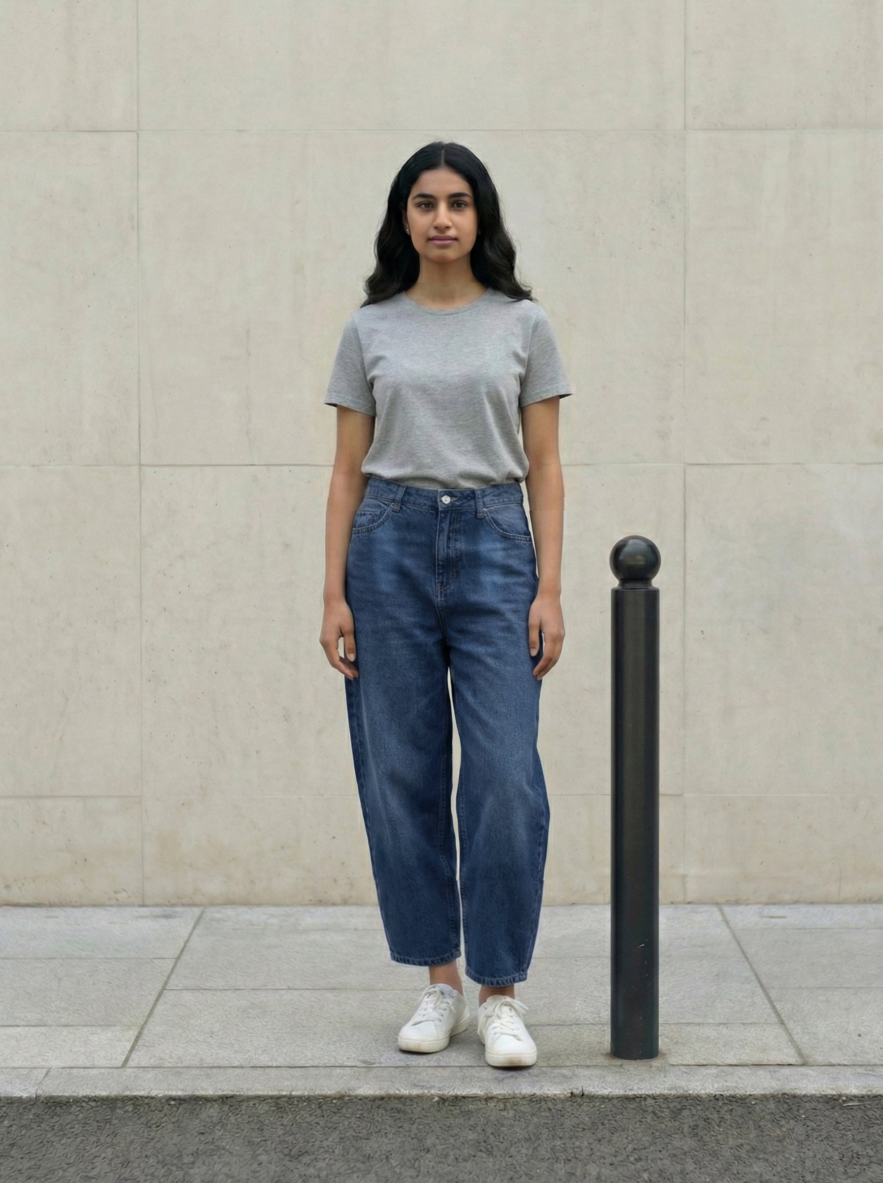 Blue Tinted Denim Straight Fit Women’s Jeans