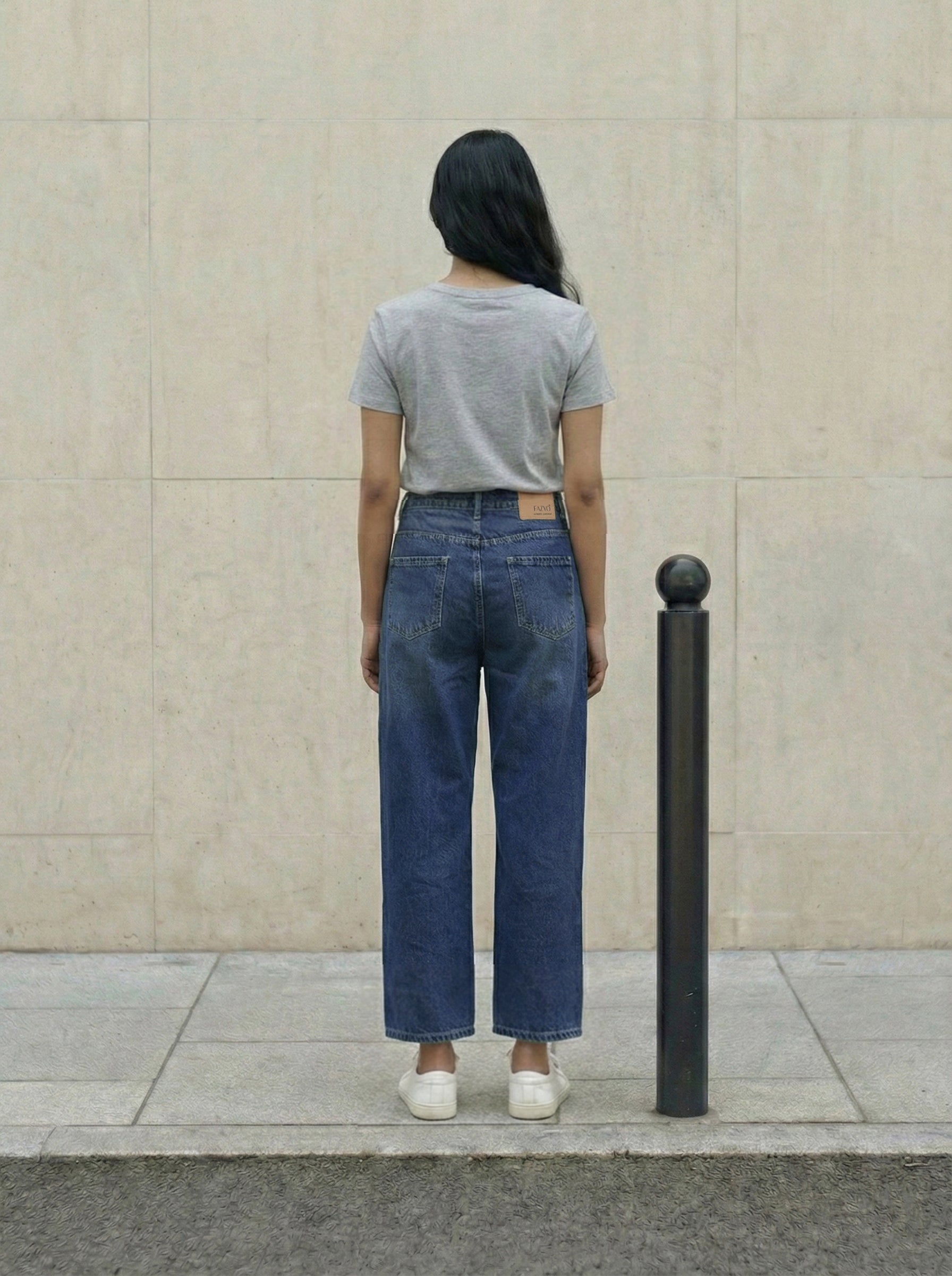 Blue Tinted Denim Straight Fit Women’s Jeans