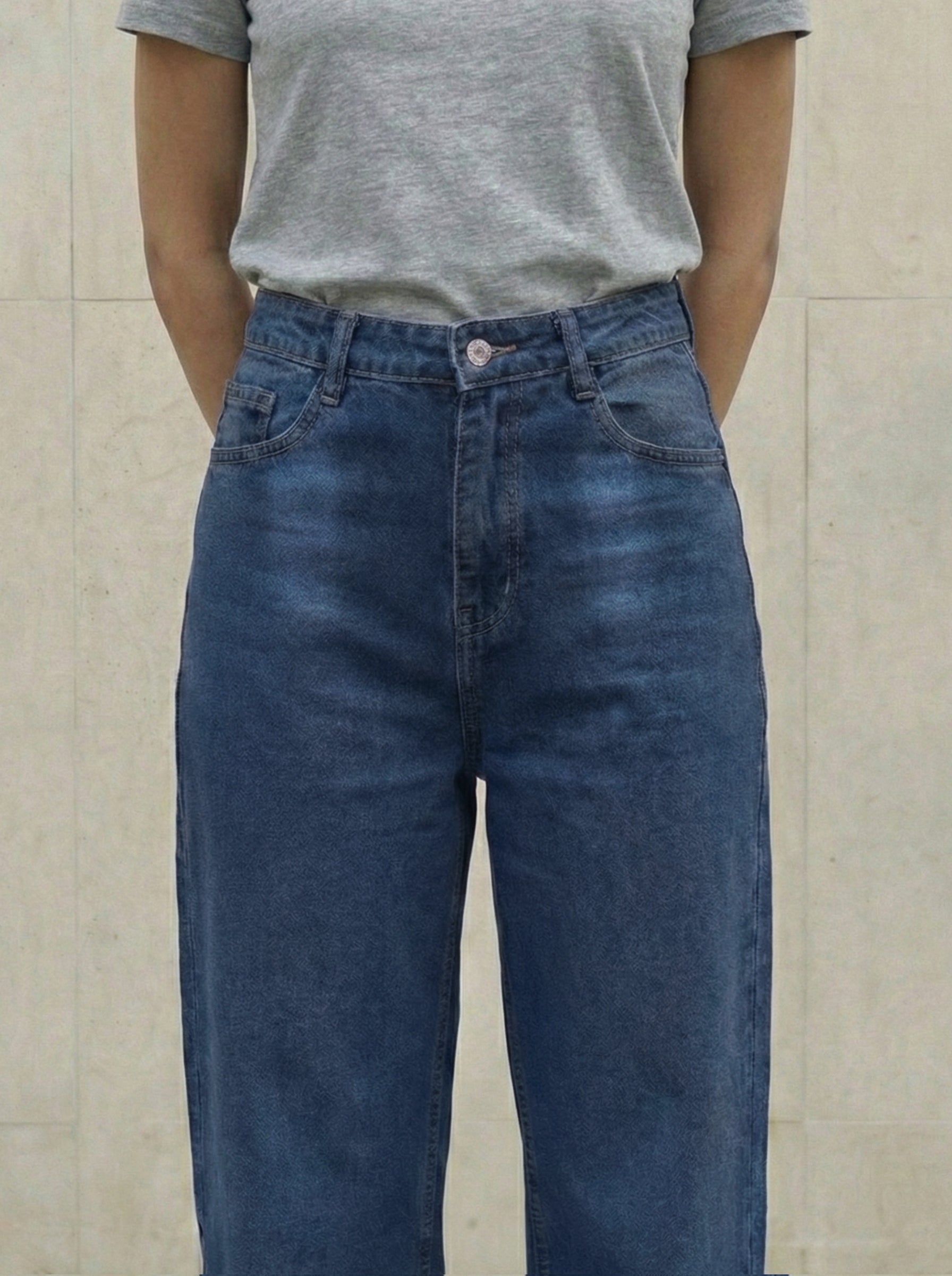 Blue Tinted Denim Straight Fit Women’s Jeans