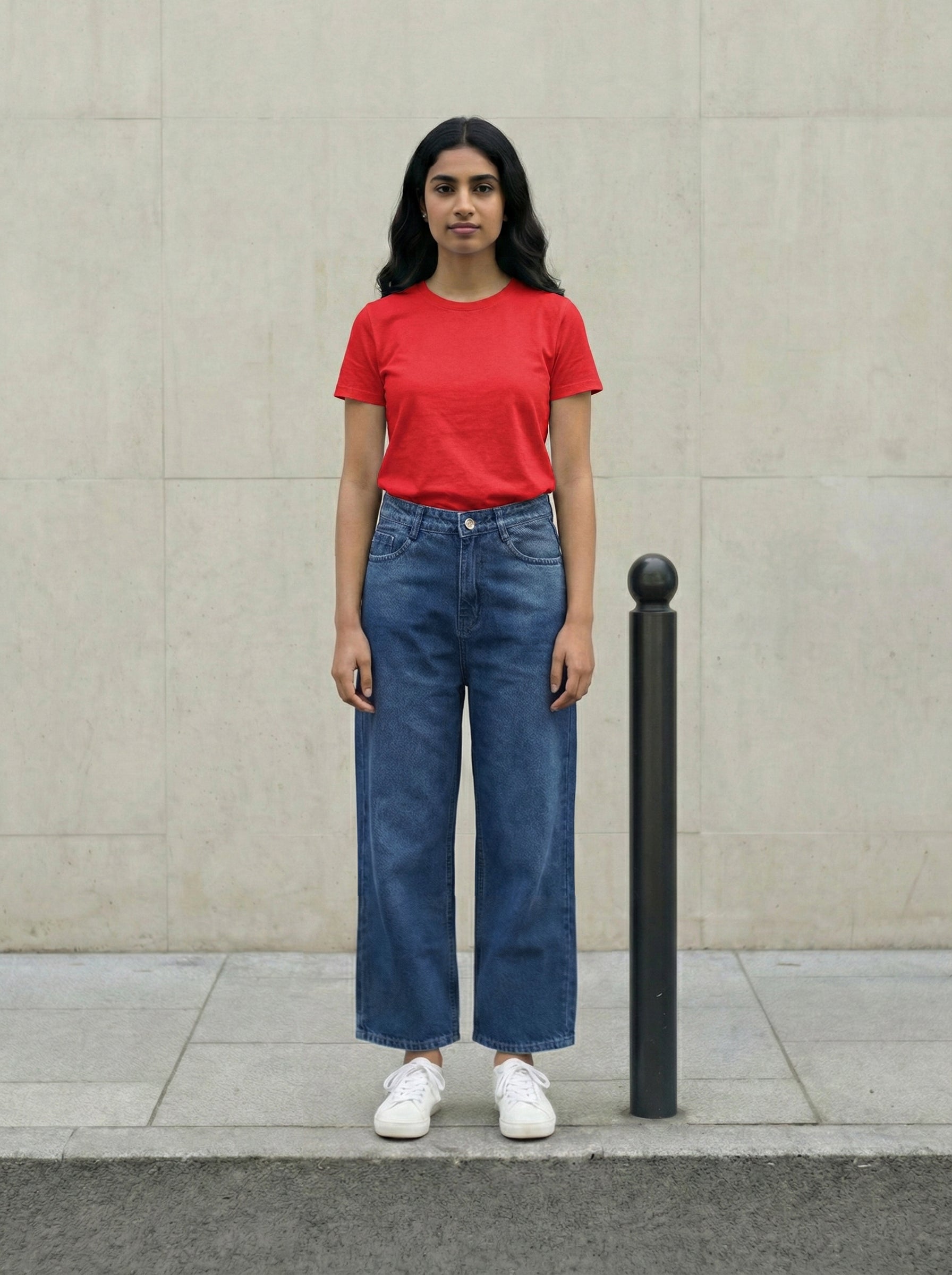 Stone Blue Denim Straight Fit Women’s Jeans