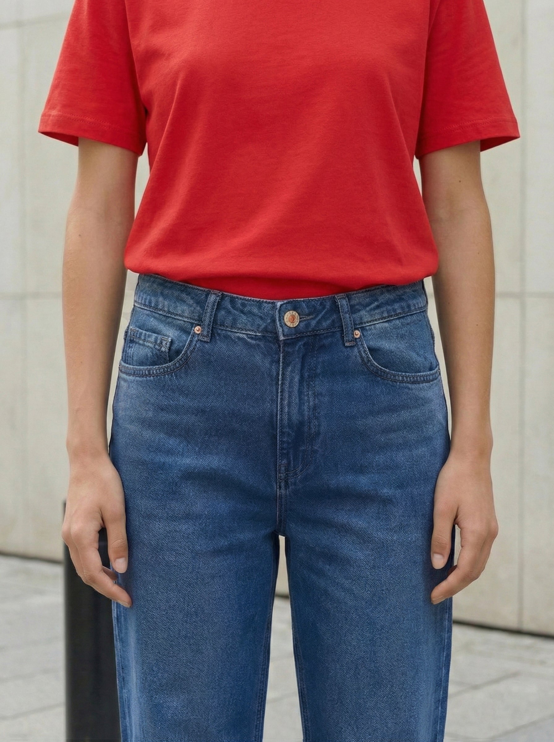 Stone Blue Denim Straight Fit Women’s Jeans