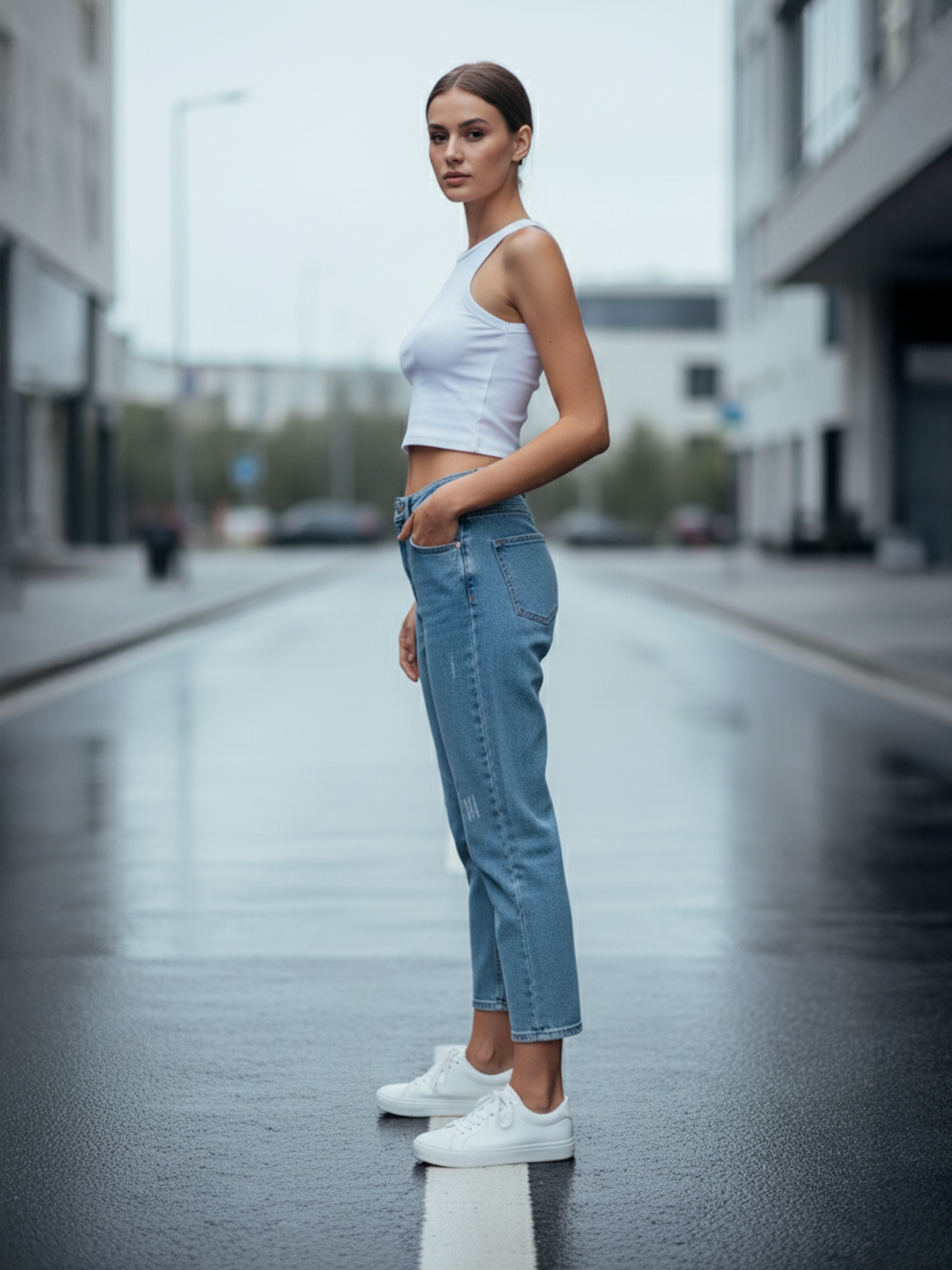 Ice Blue Women's Moms Fit Jeans