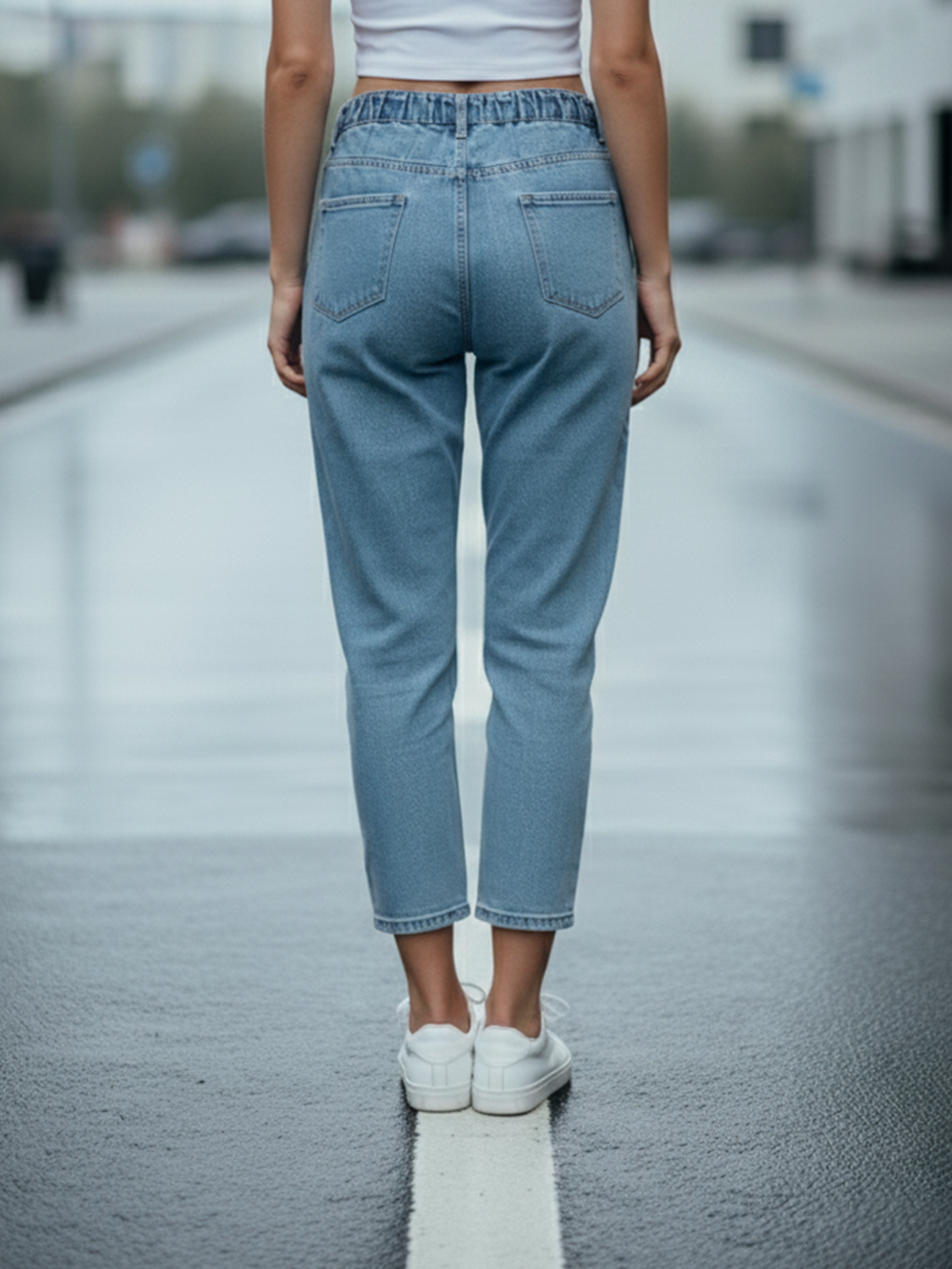 Ice Blue Women's Moms Fit Jeans