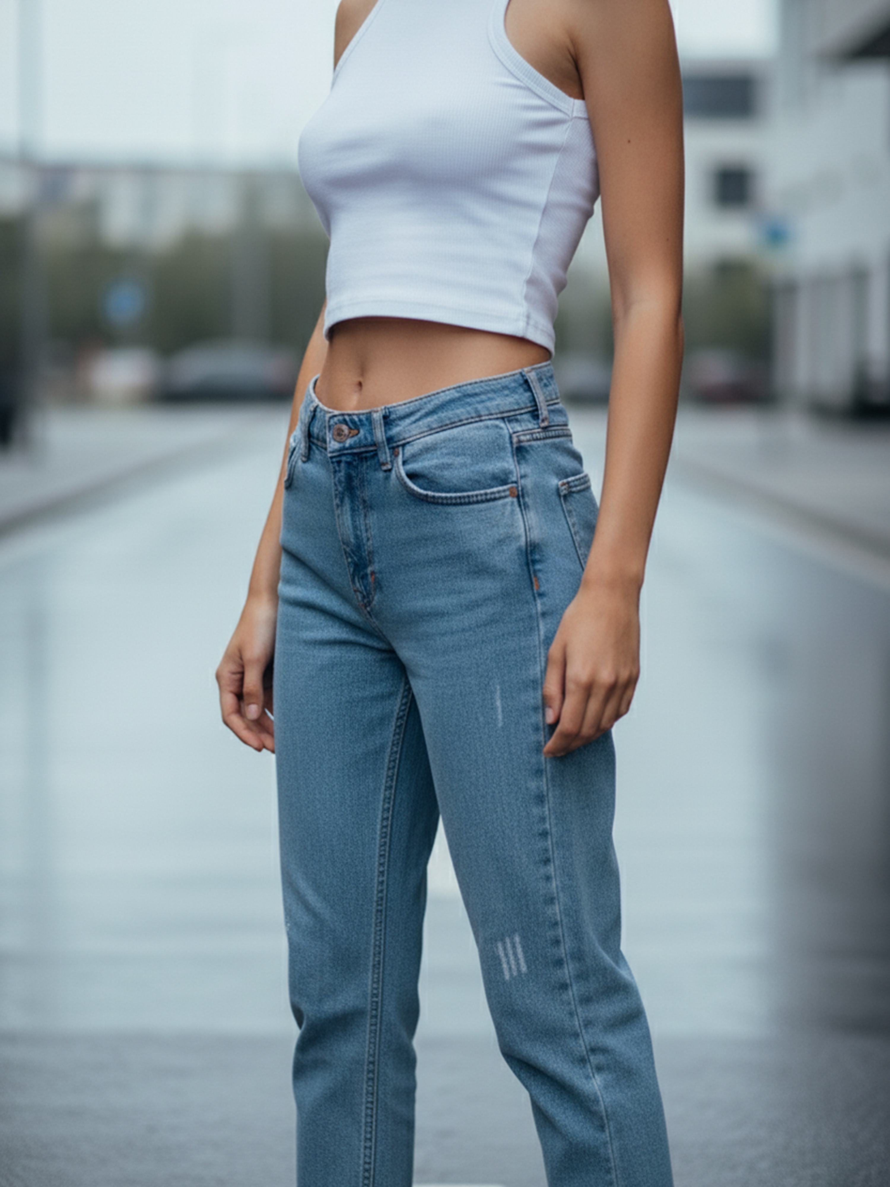 Ice Blue Women's Moms Fit Jeans