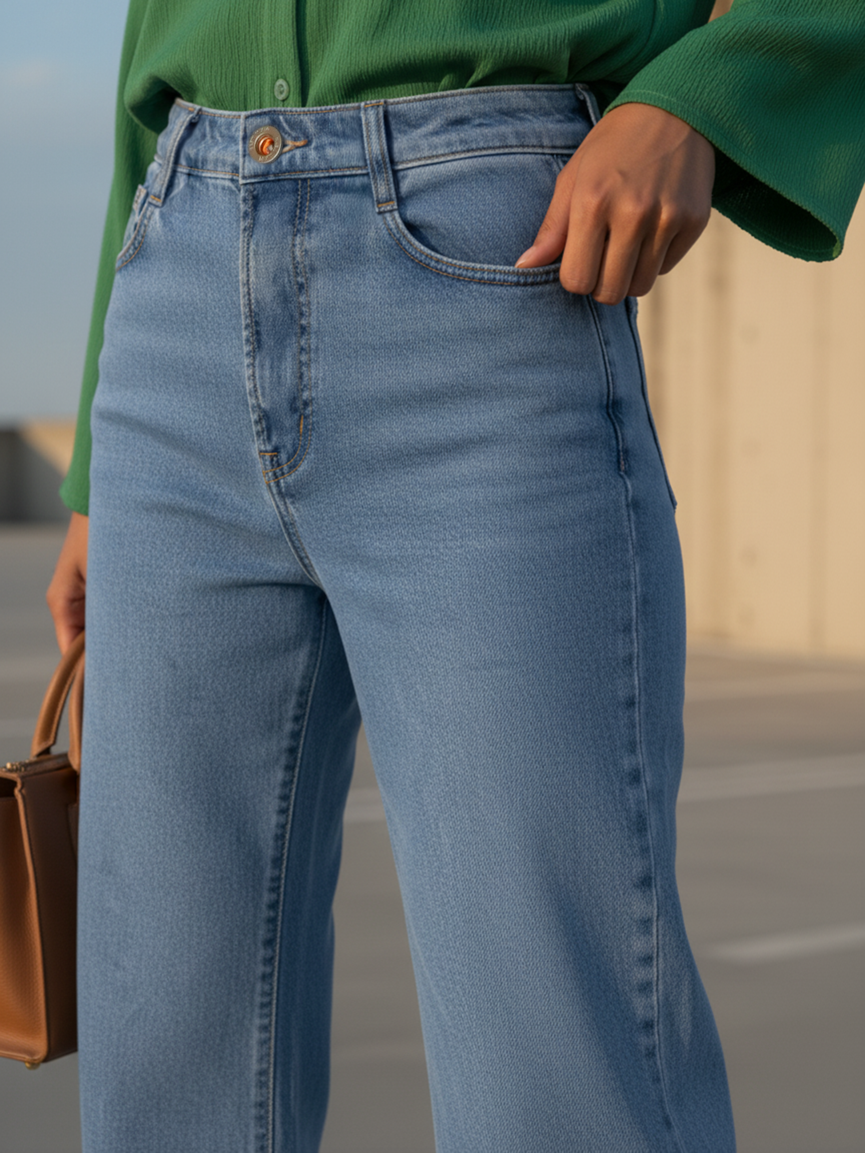 Ice Blue Boot Cut Jeans for Women