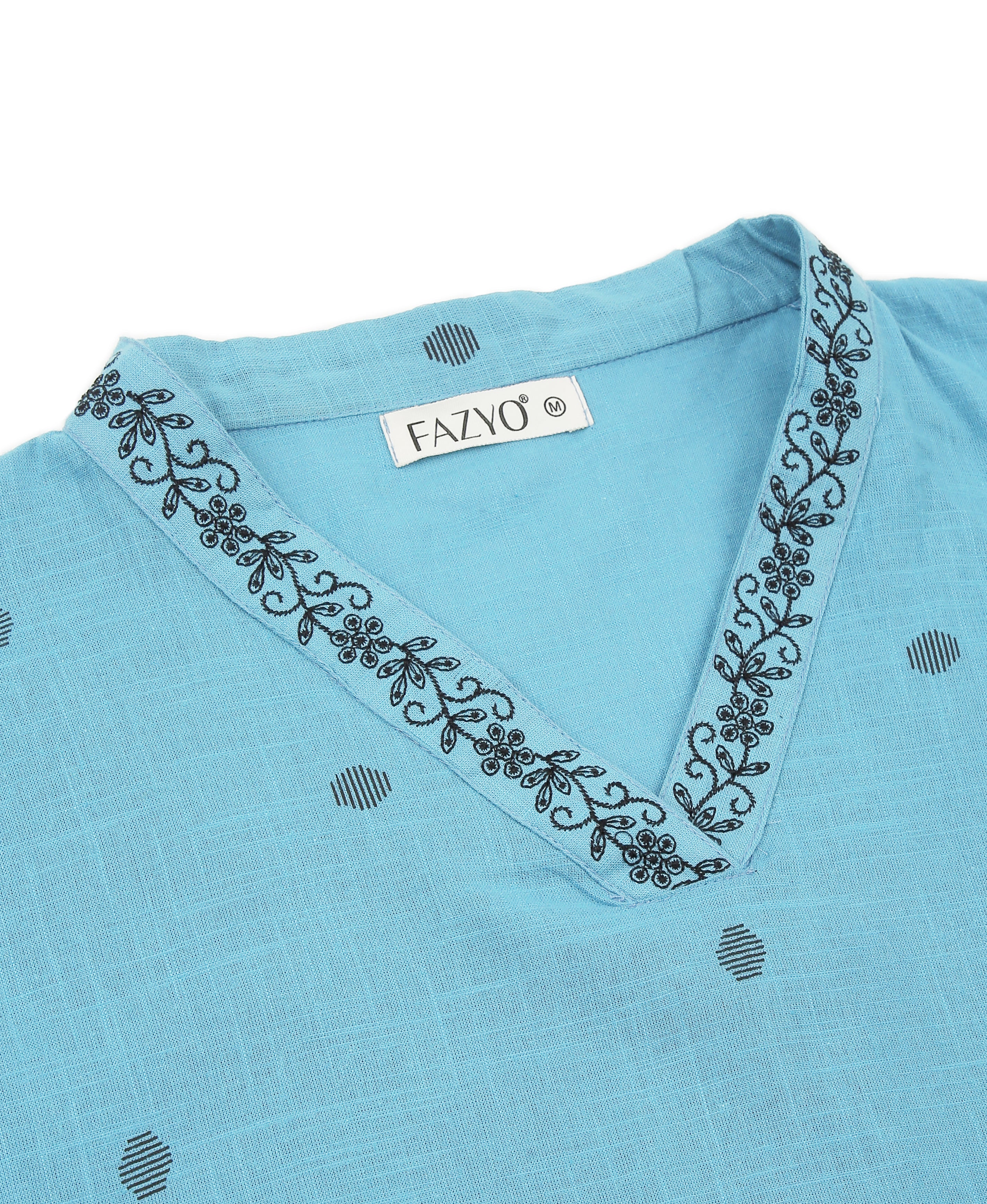 Azure Slub Cotton Kurti