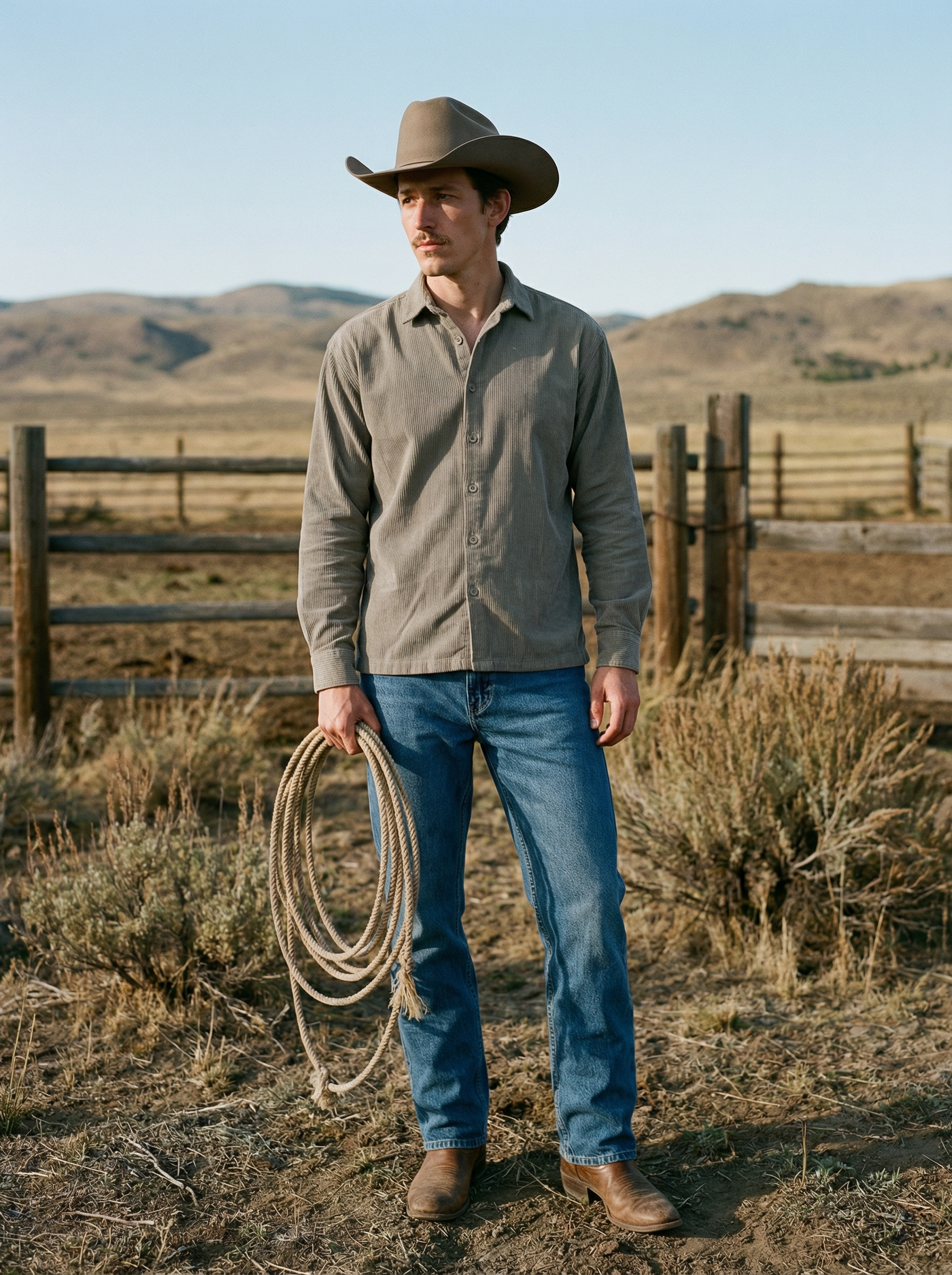 Ash Corduroy Relax Fit Full Sleeve Shirt