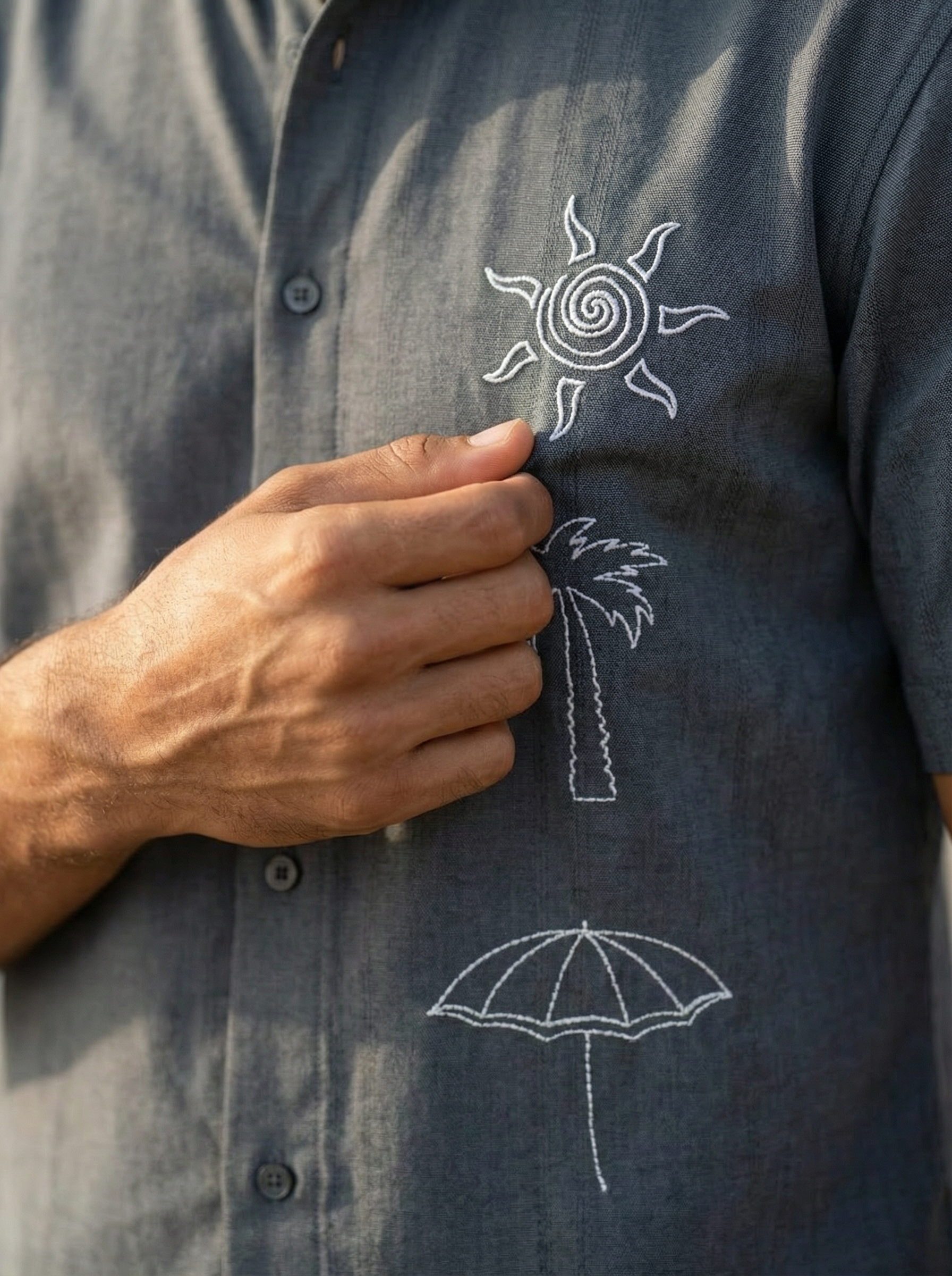 Men’s Grey Beach Vibe Relax Fit Shirt