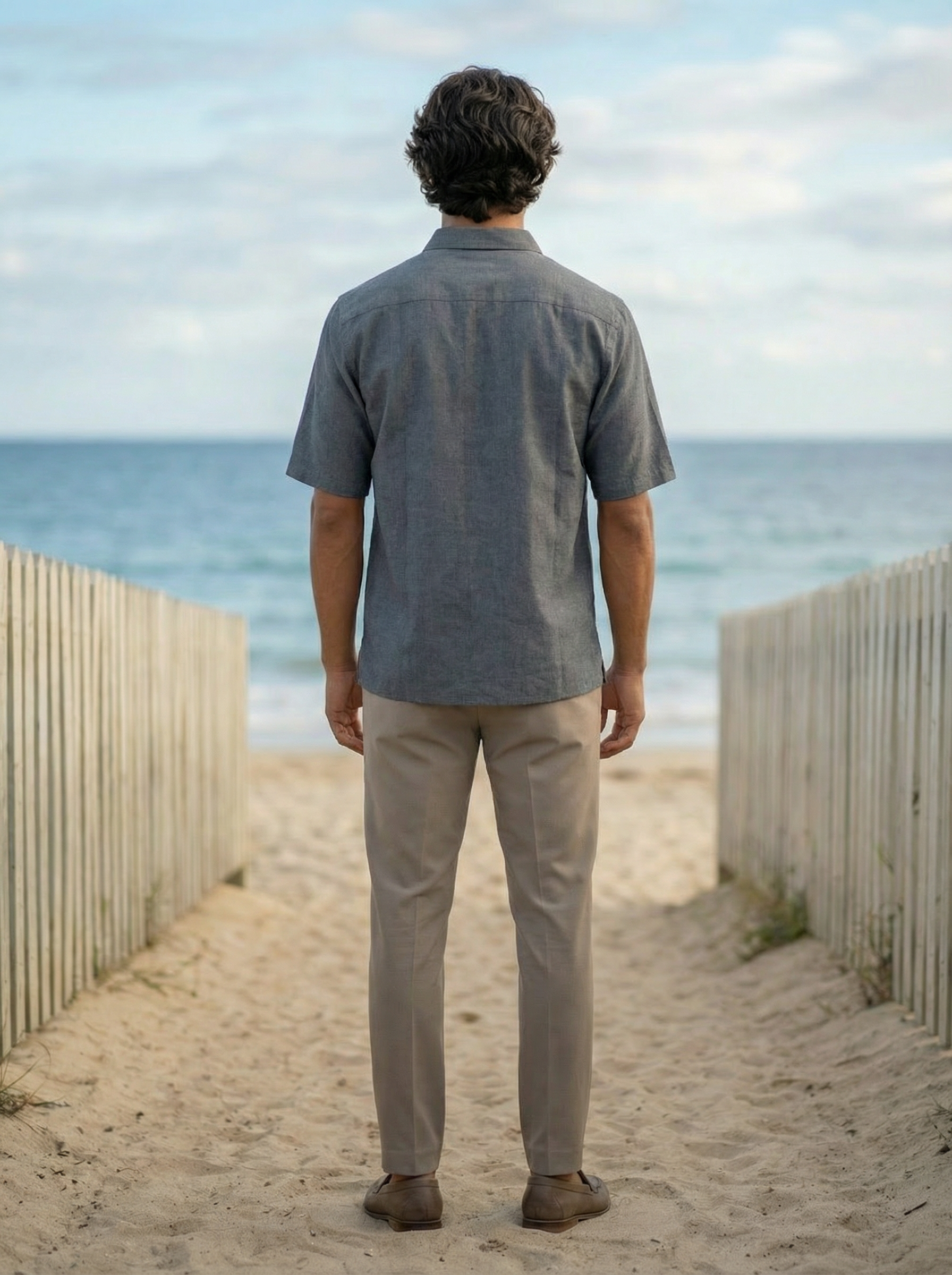 Men’s Grey Beach Vibe Relax Fit Shirt