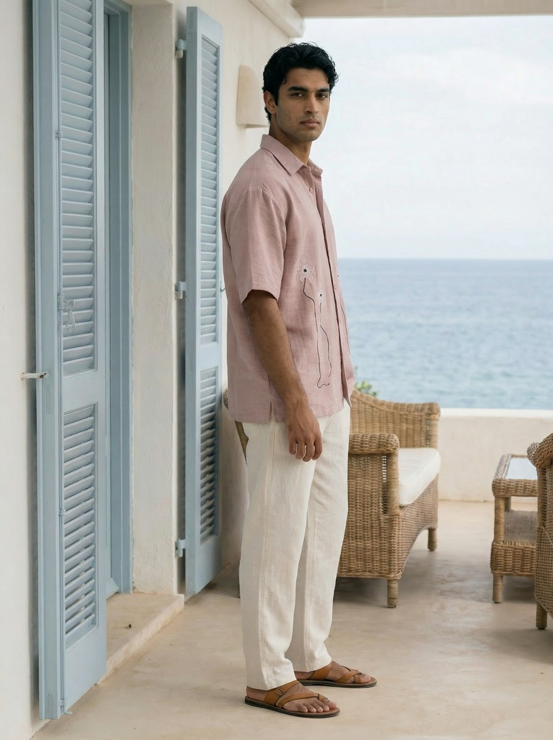 Men’s Peach Oversized Relax Fit Shirt