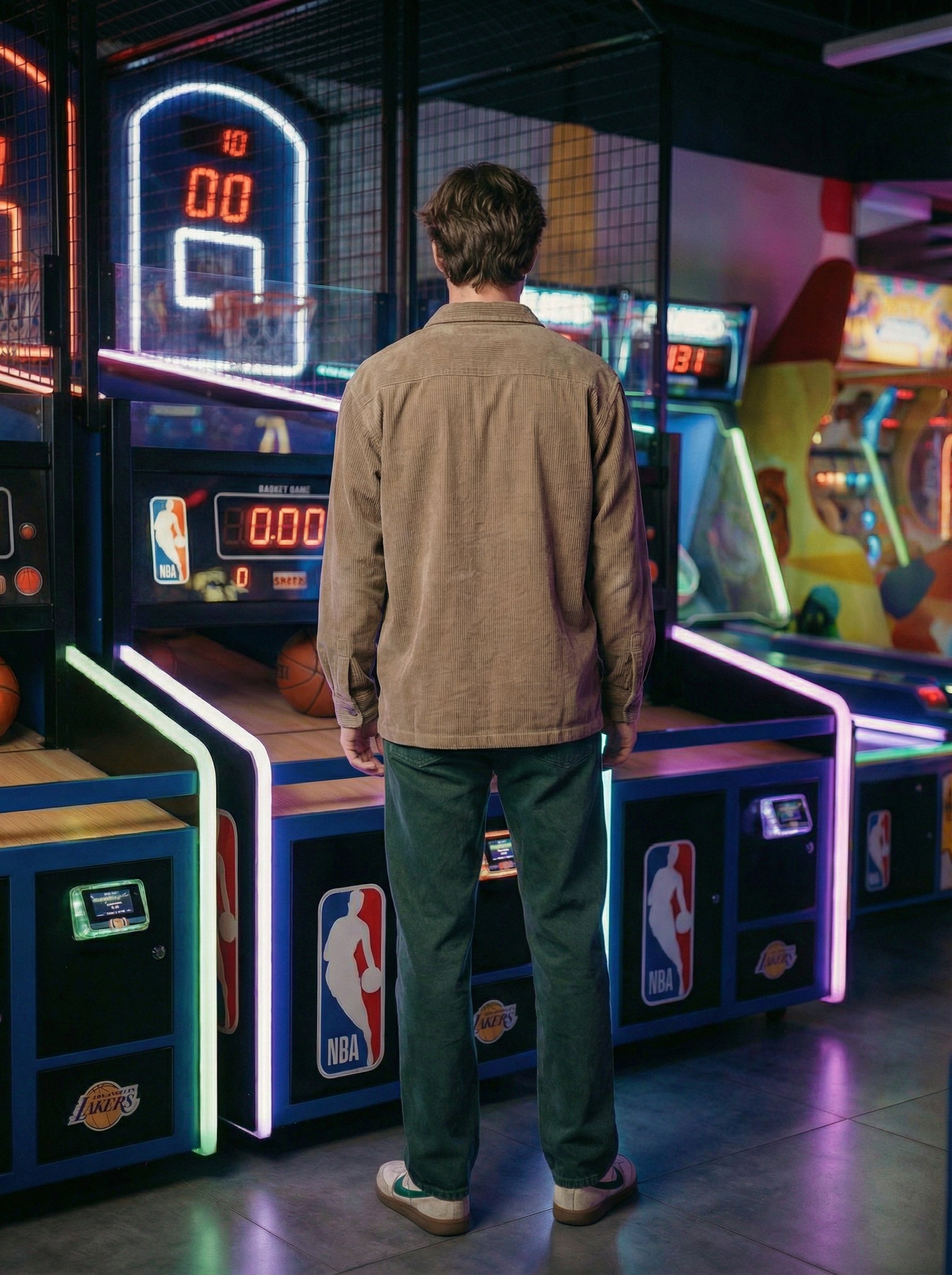 Beige Corduroy Relax Fit Full Sleeve Shirt