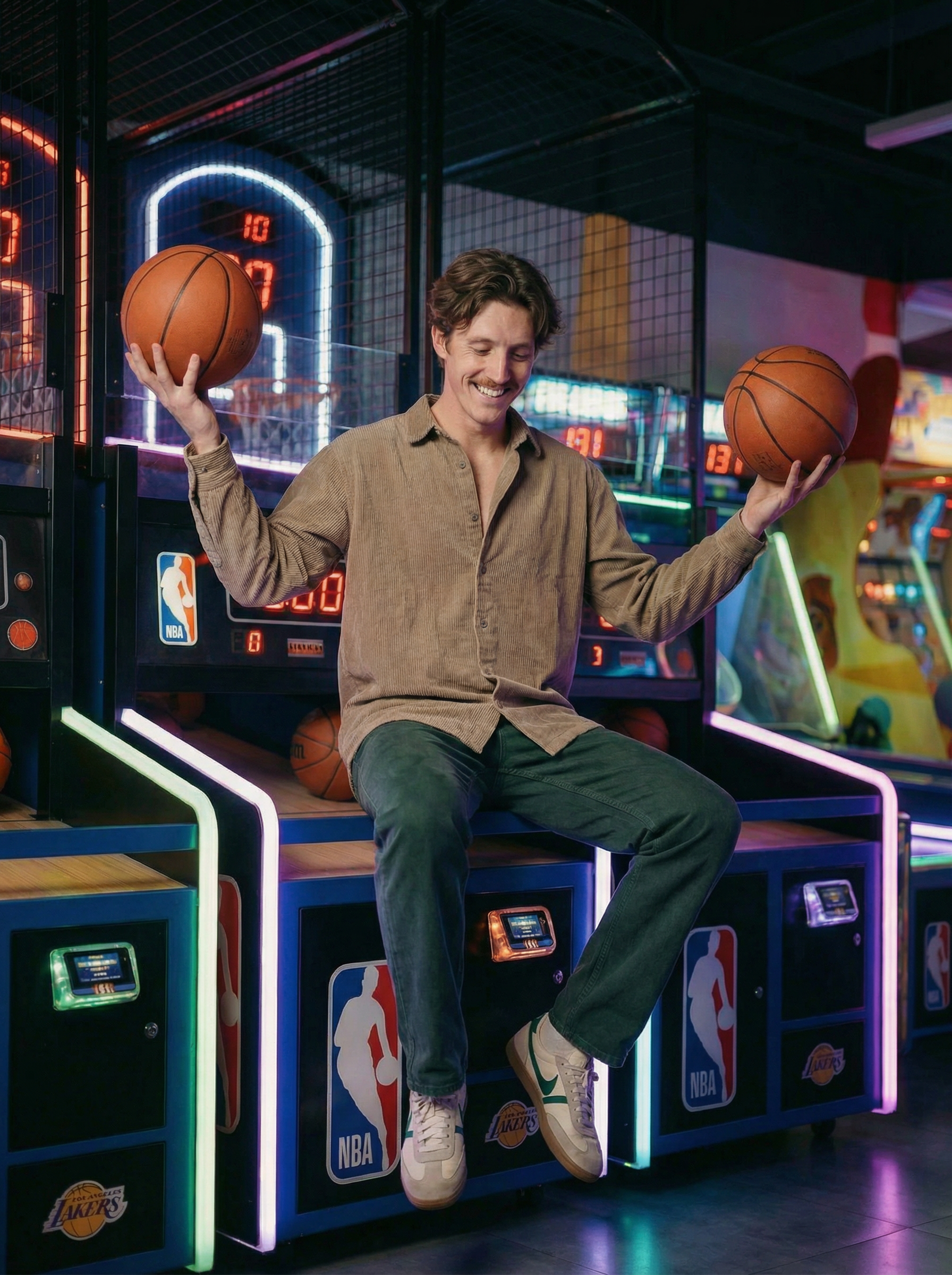 Beige Corduroy Relax Fit Full Sleeve Shirt