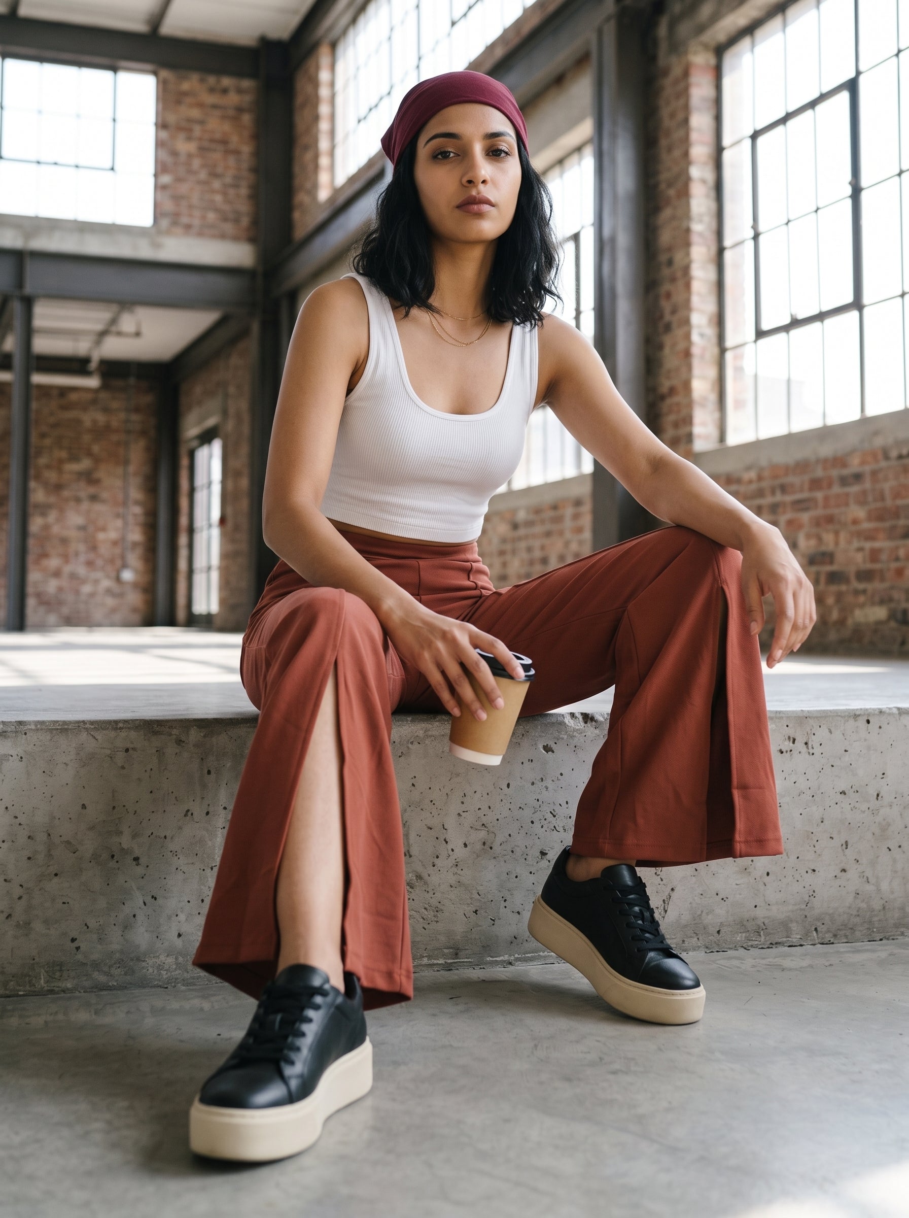 Women's Valentino Rust Bell Bottom Trousers