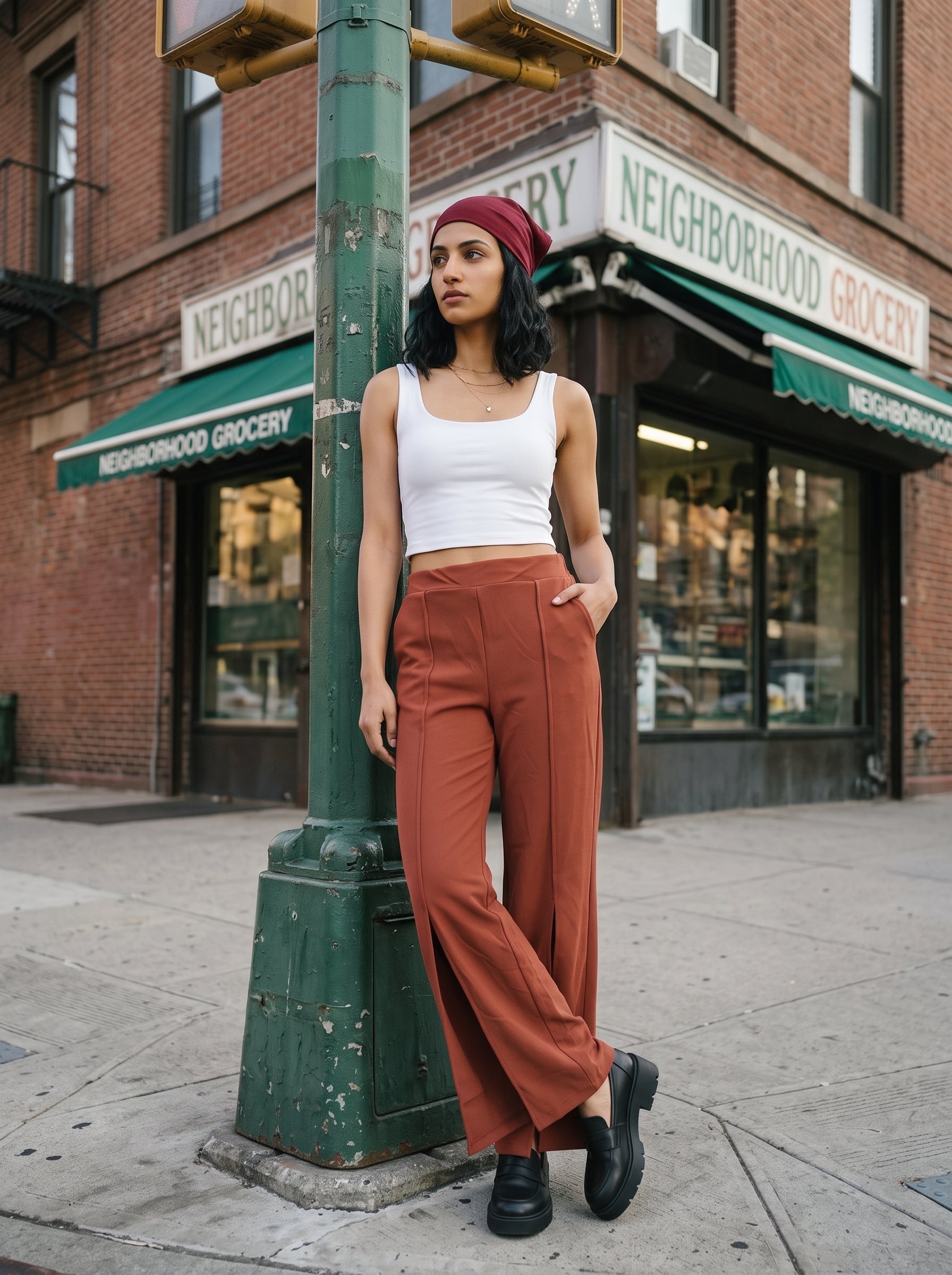 Women's Valentino Rust Bell Bottom Trousers