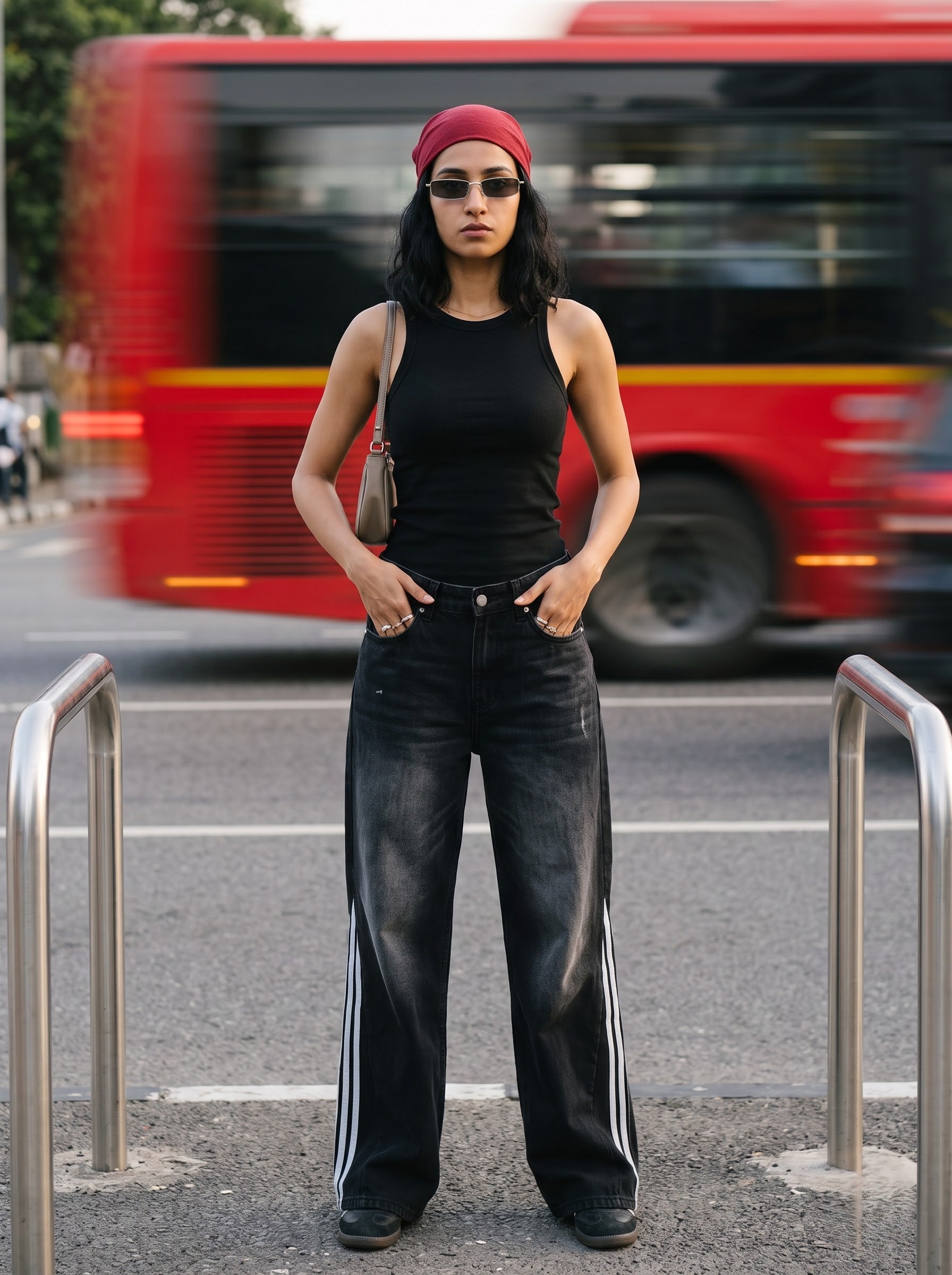 Women's Denim Black Color Wide Leg Fit  Jeans