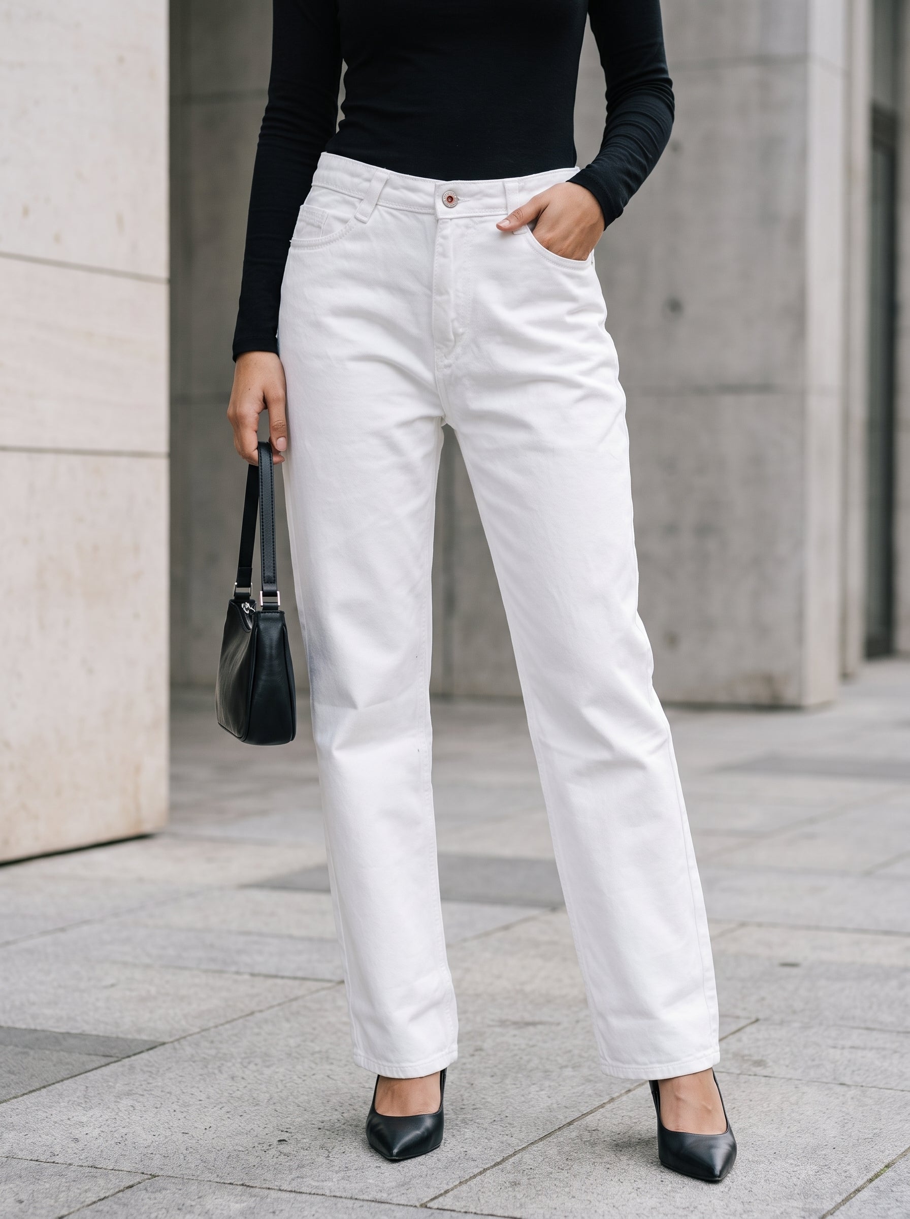 Women's Denim White Straight Fit  Jeans